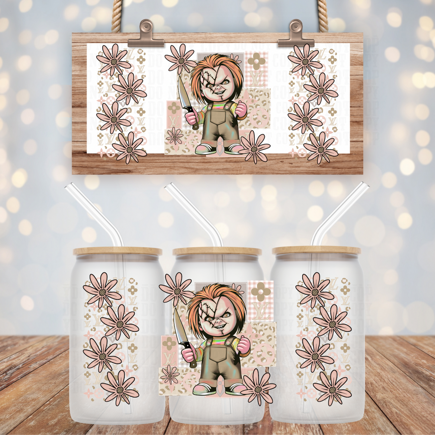 INSPIRED HORROR DOLL UV DTF CUP WRAP