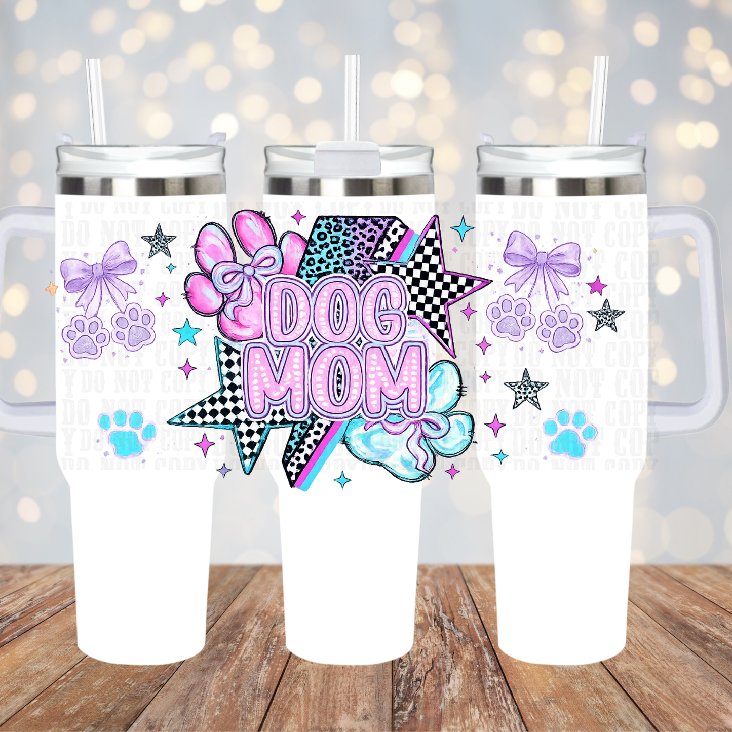 40oz DOG MOM UV DTF CUP WRAP