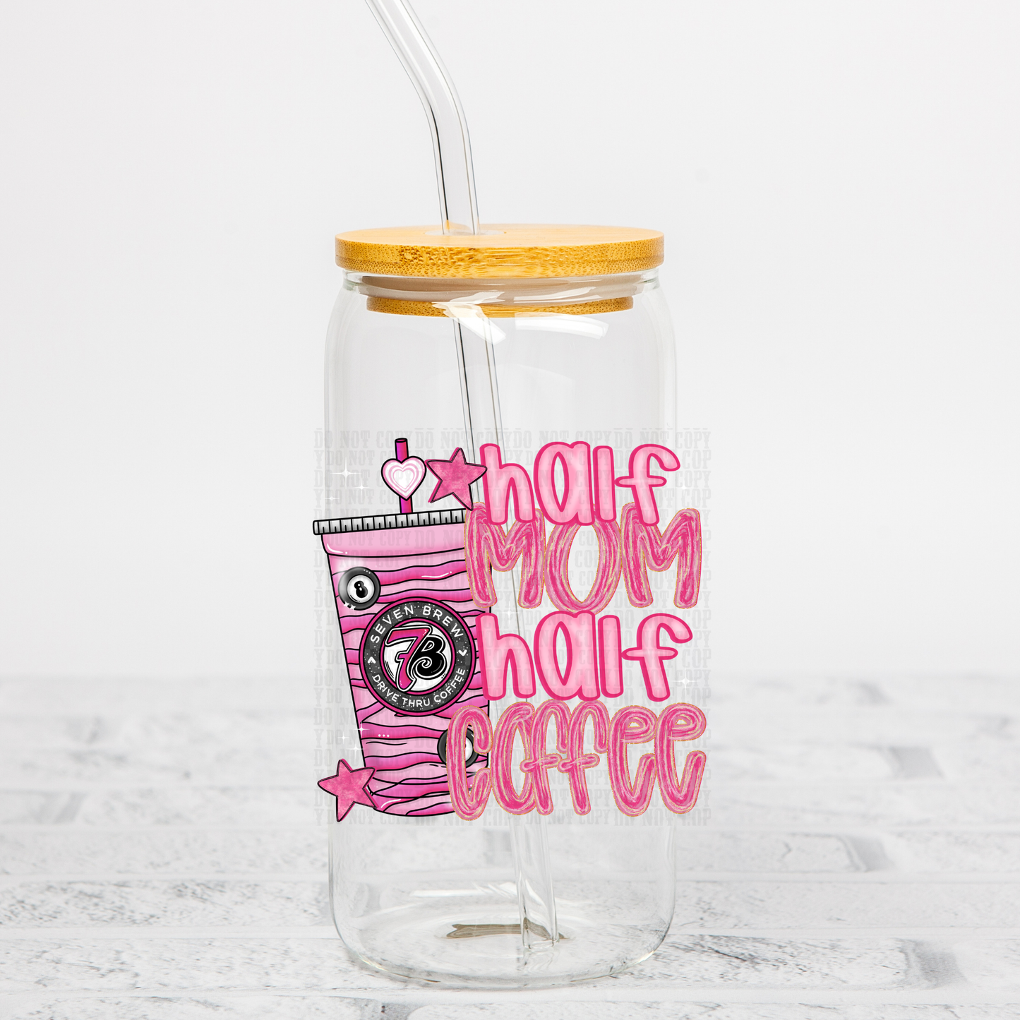PINK ZEBRA 7 BREW MAMA UV DTF DECAL
