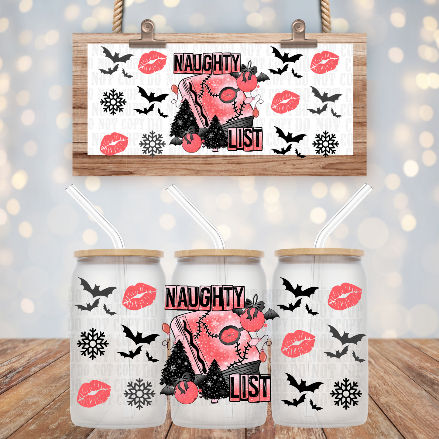 NAUGHTY LIST UV DTF CUP WRAP - SHOP EXCLUSIVE BY LILLY