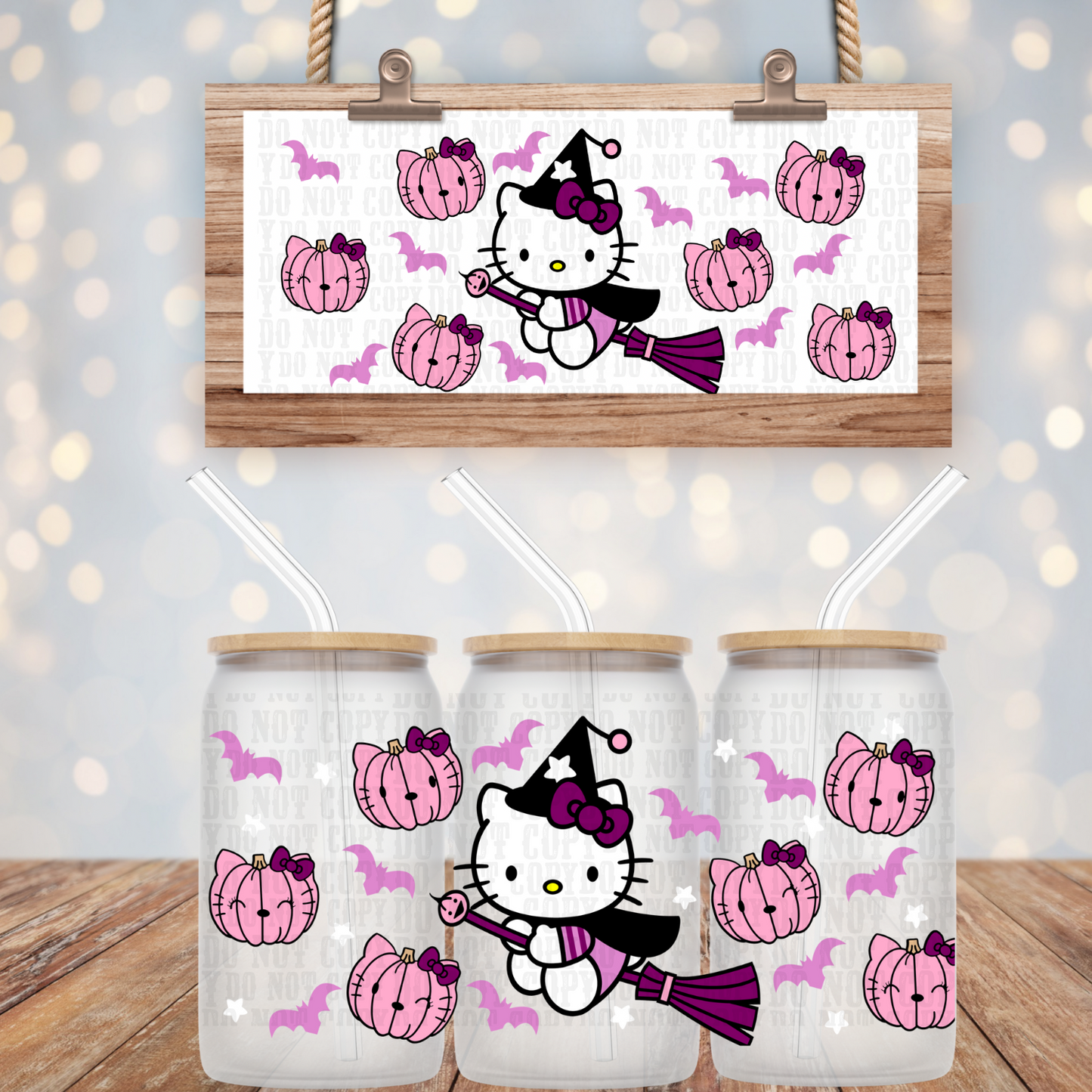 WITCHY KITTY UV DTF CUP WRAP
