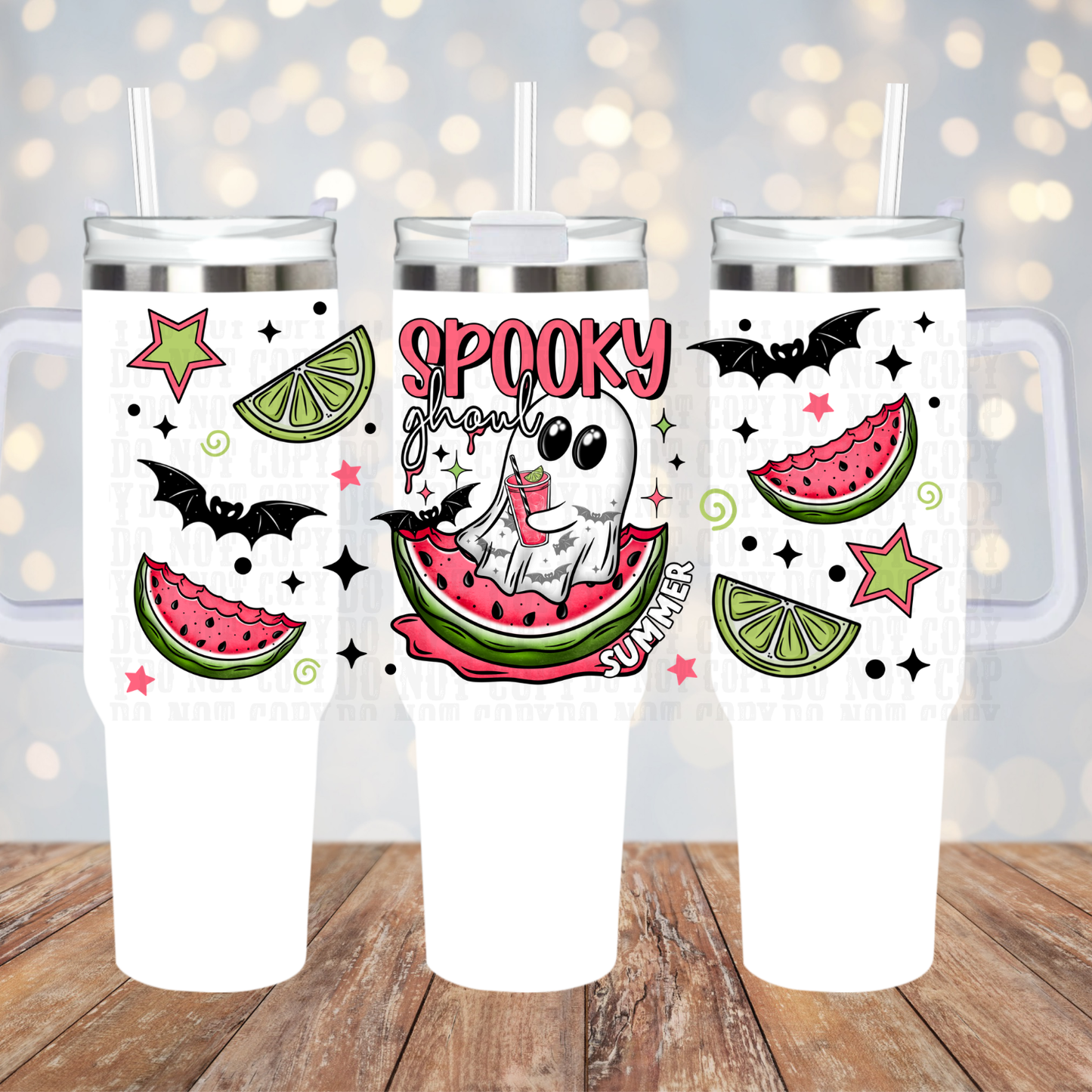 40oz WATERMELON GHOULS UV DTF CUP WRAP