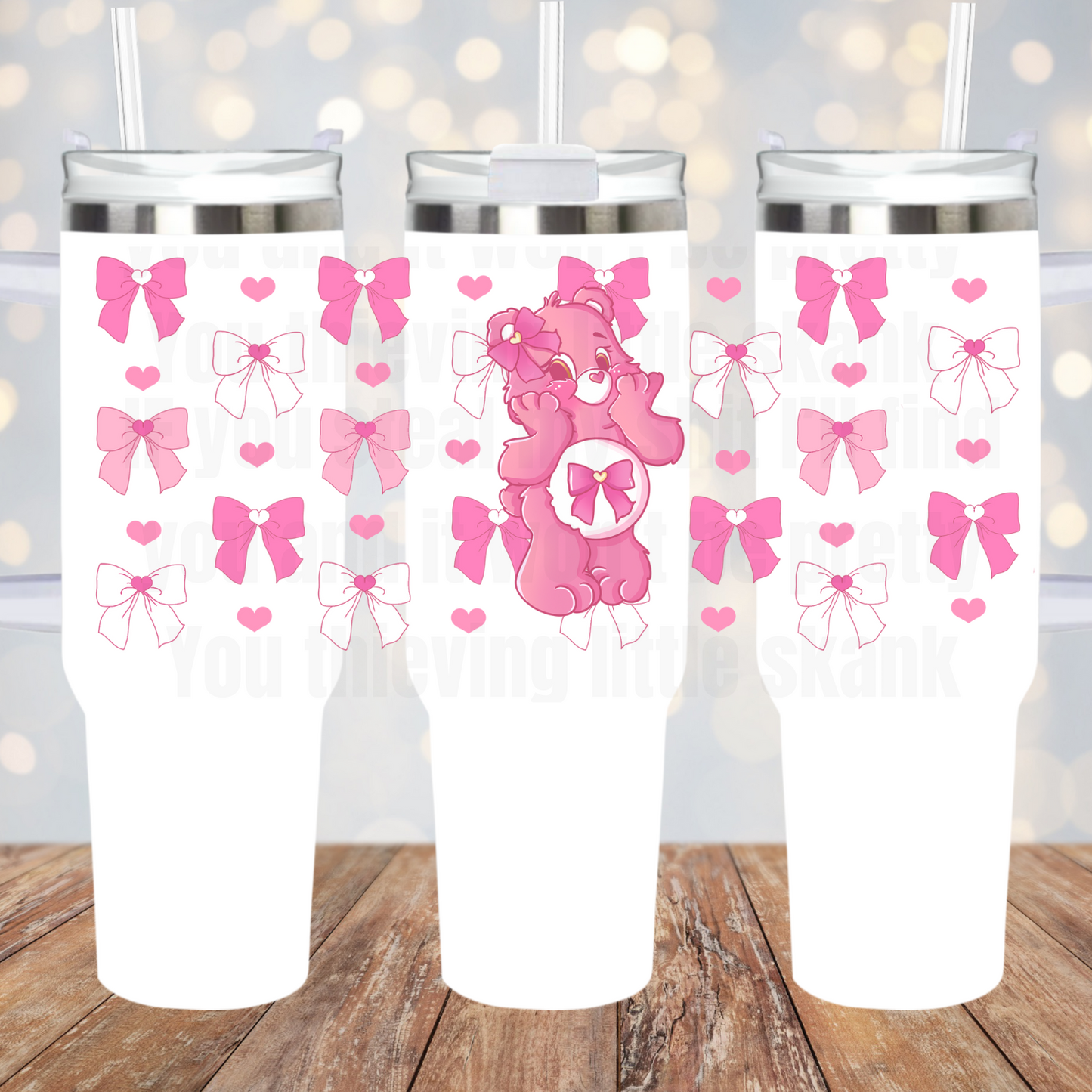 40oz COQUETTE BEAR UV DTF Cup Wrap