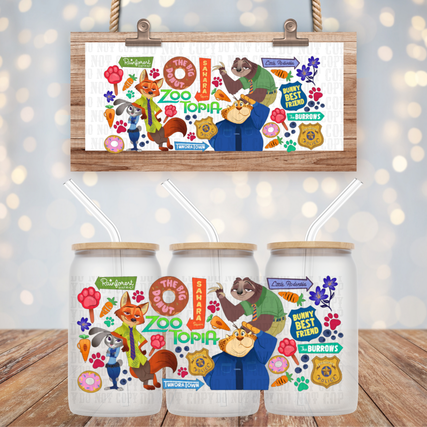 ZOOTOPIA UV DTF CUP WRAP