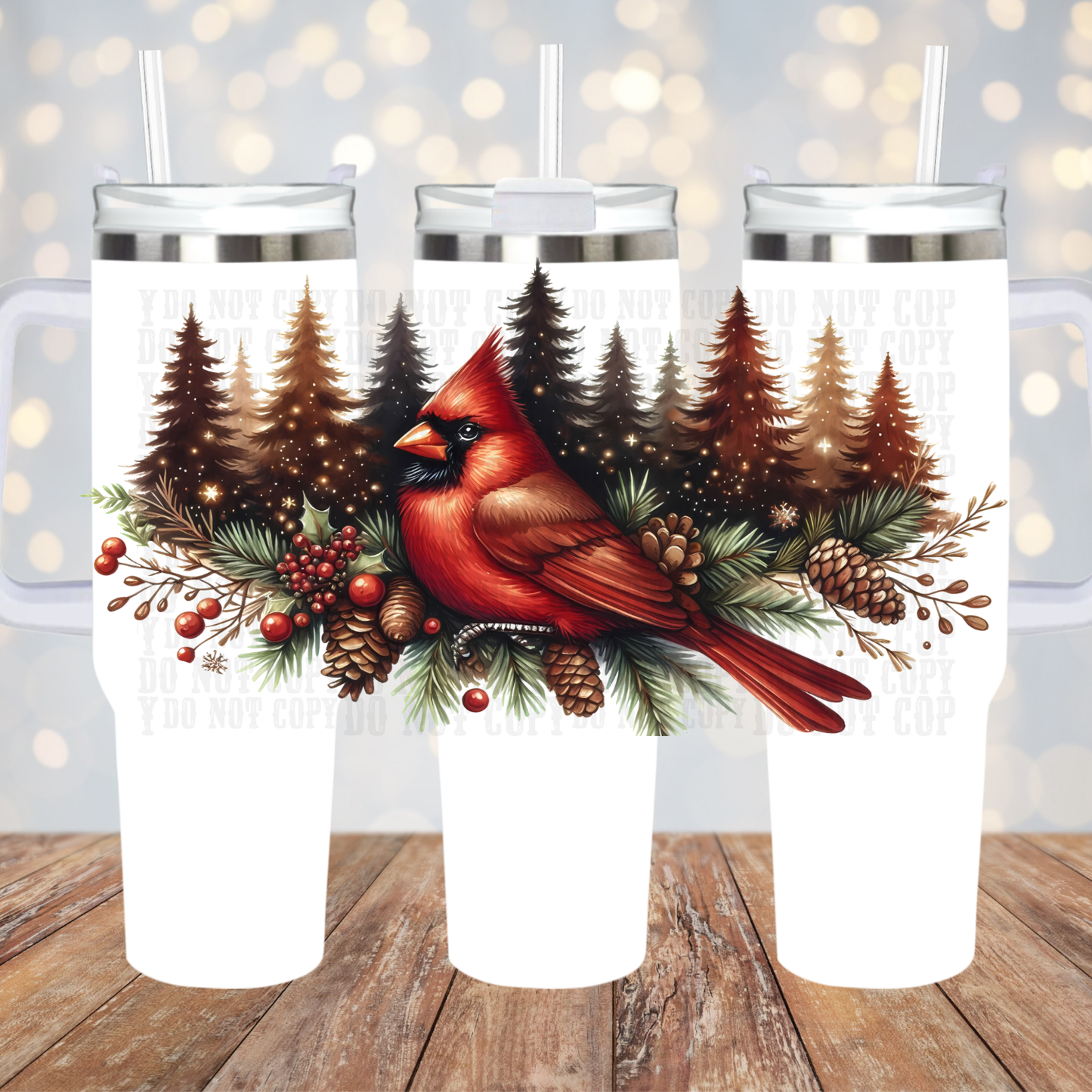 40oz CHRISTMAS CARDINAL UV DTF CUP WRAP