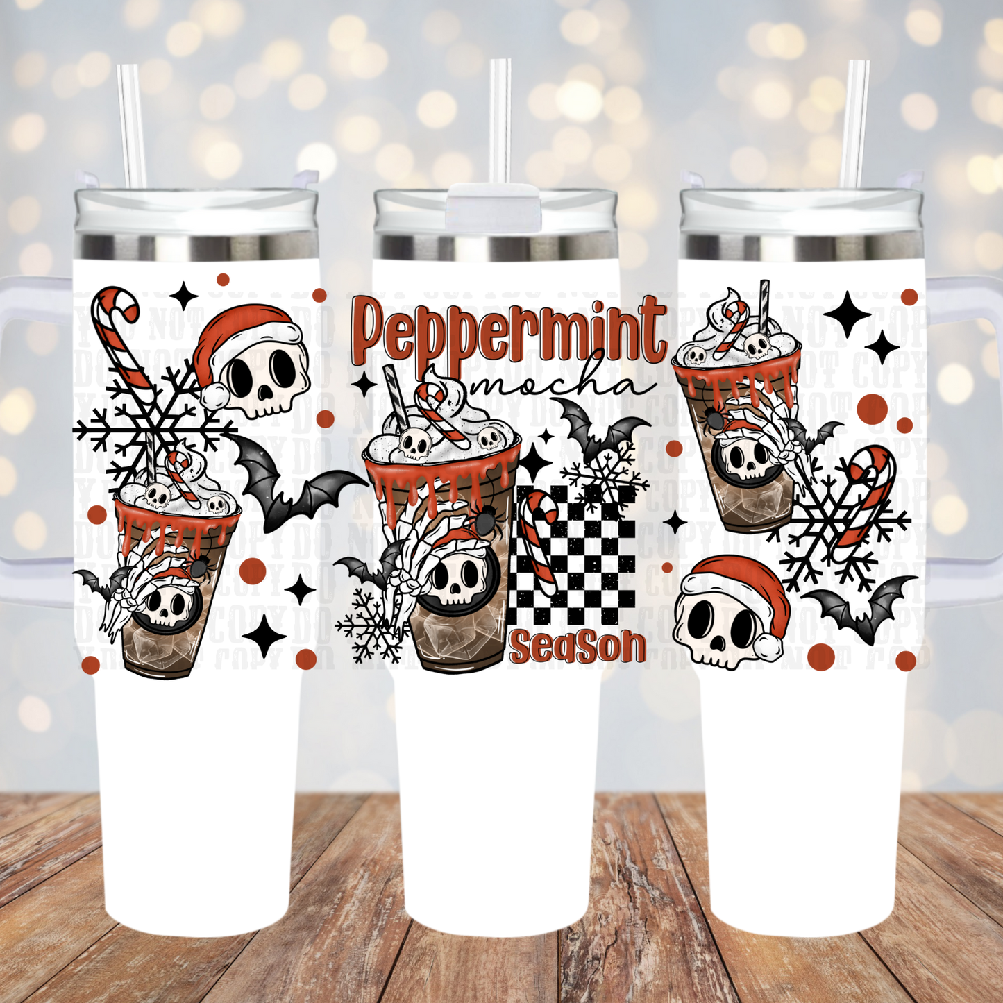 40oz PEPPERMINT MOCHAS UV DTF CUP WRAP
