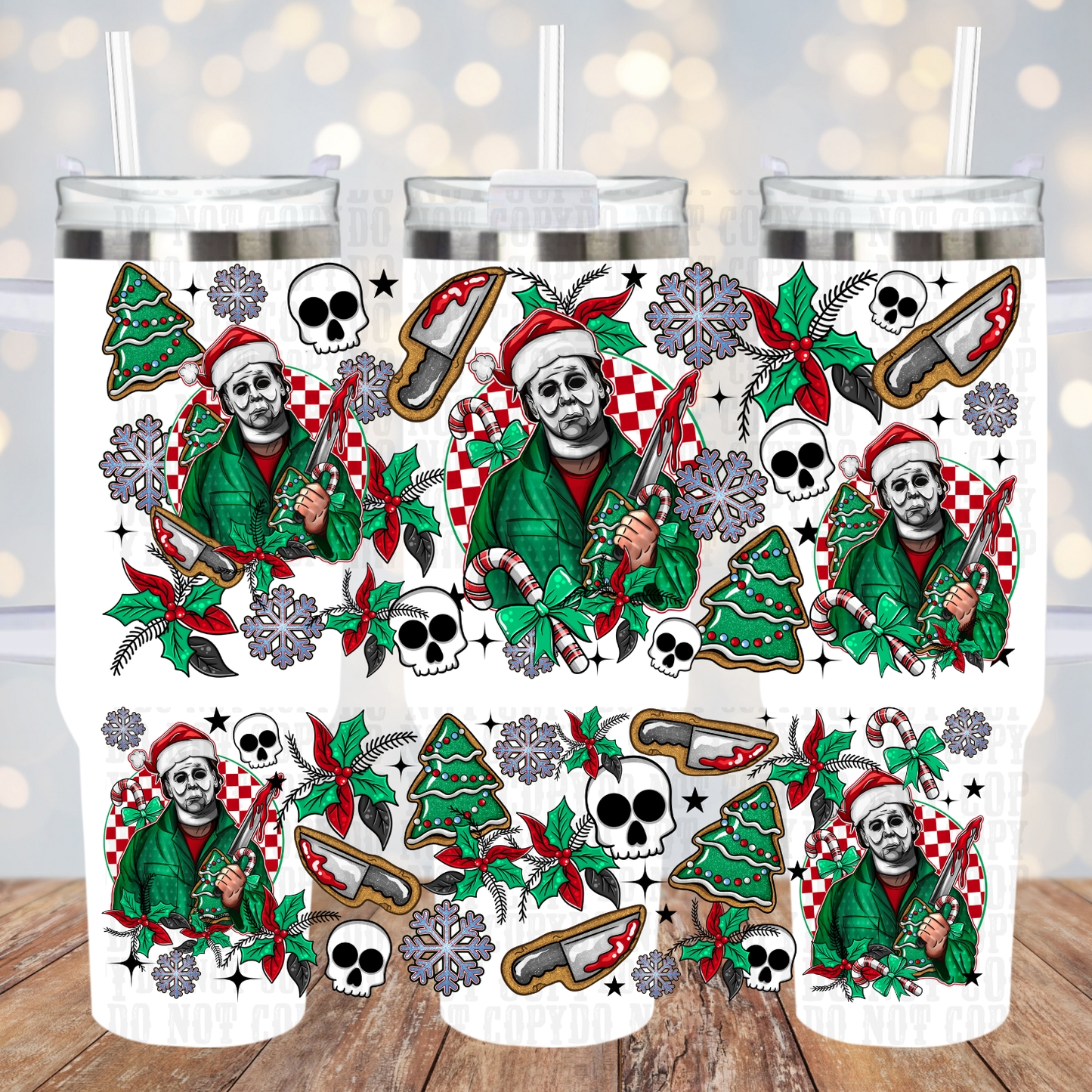 40oz HOLIDAY HORROR UV DTF CUP WRAP