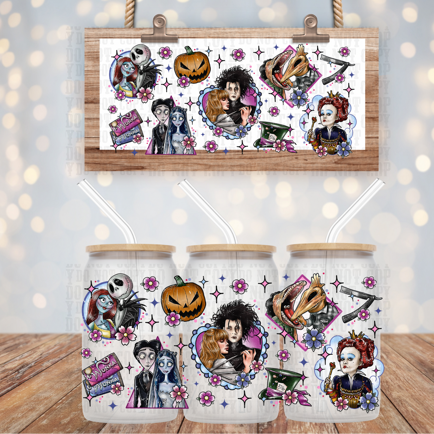 TIM BURTON UV DTF CUP WRAP