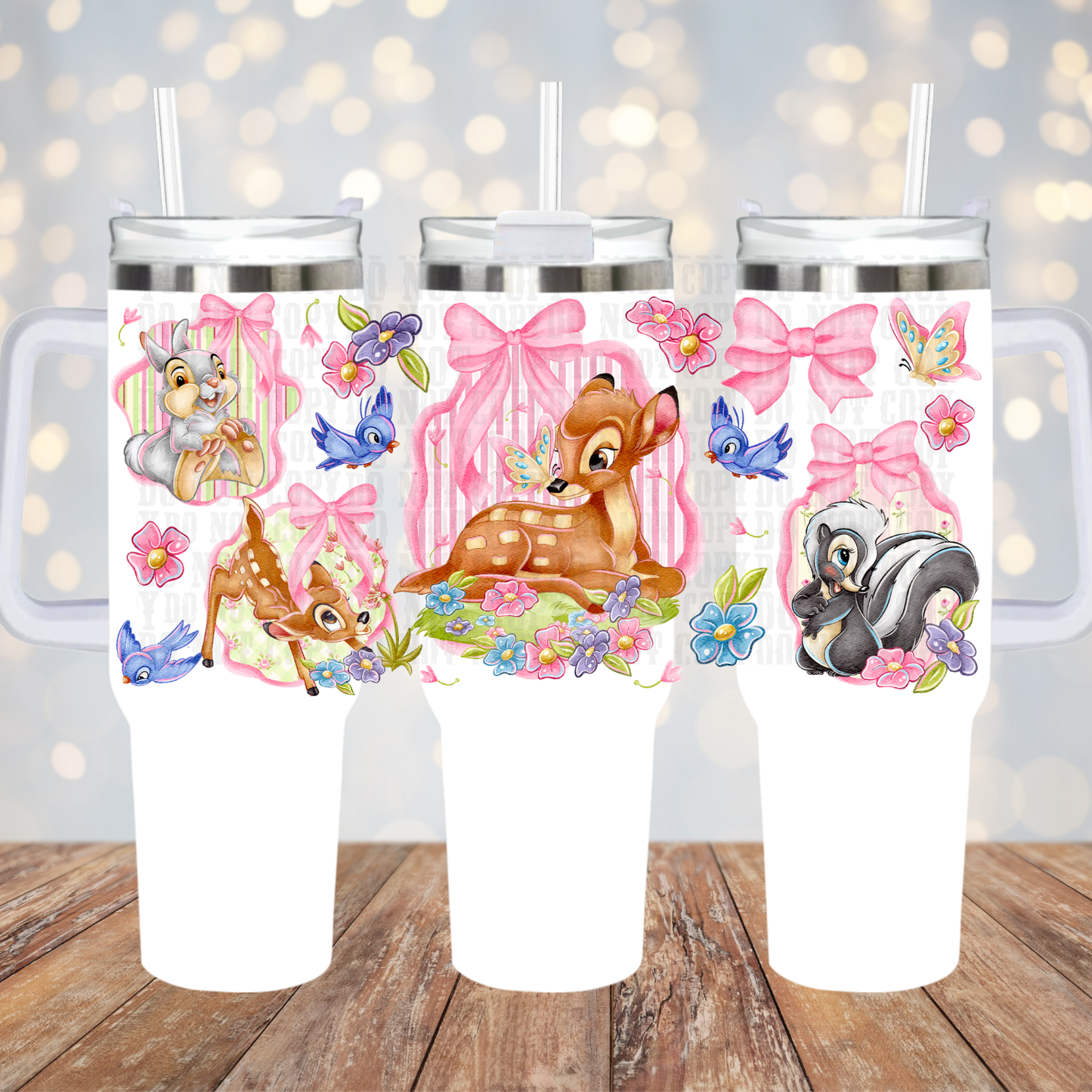 40oz COQUETTE BABY DEER UV DTF Cup Wrap
