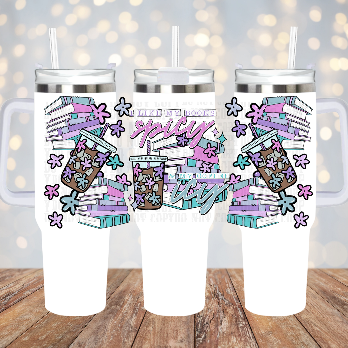 40oz SPICY AND ICEY SUMMER BOOKS UV DTF CUP WRAP