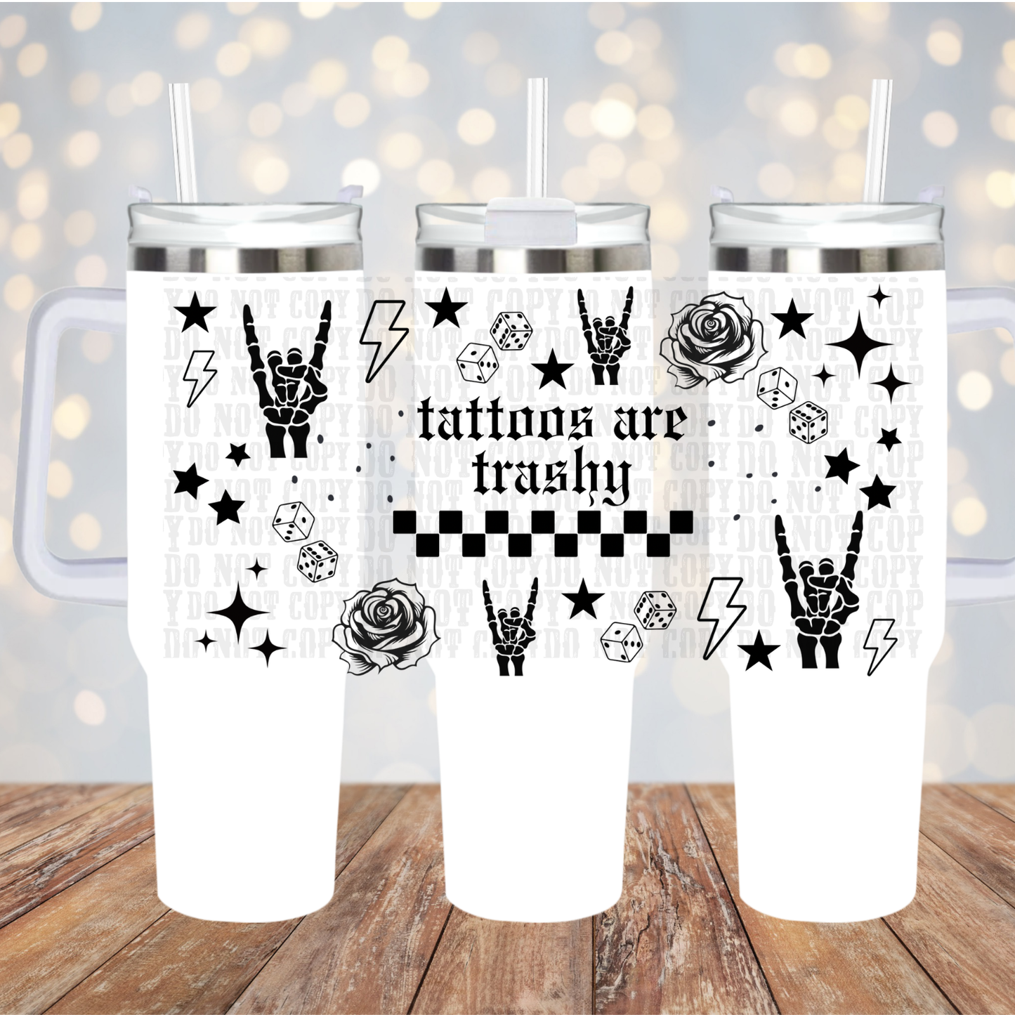 40/50oz TATOOS UV DTF CUP WRAP - SHOP EXCLUSIVE BY CIERRA