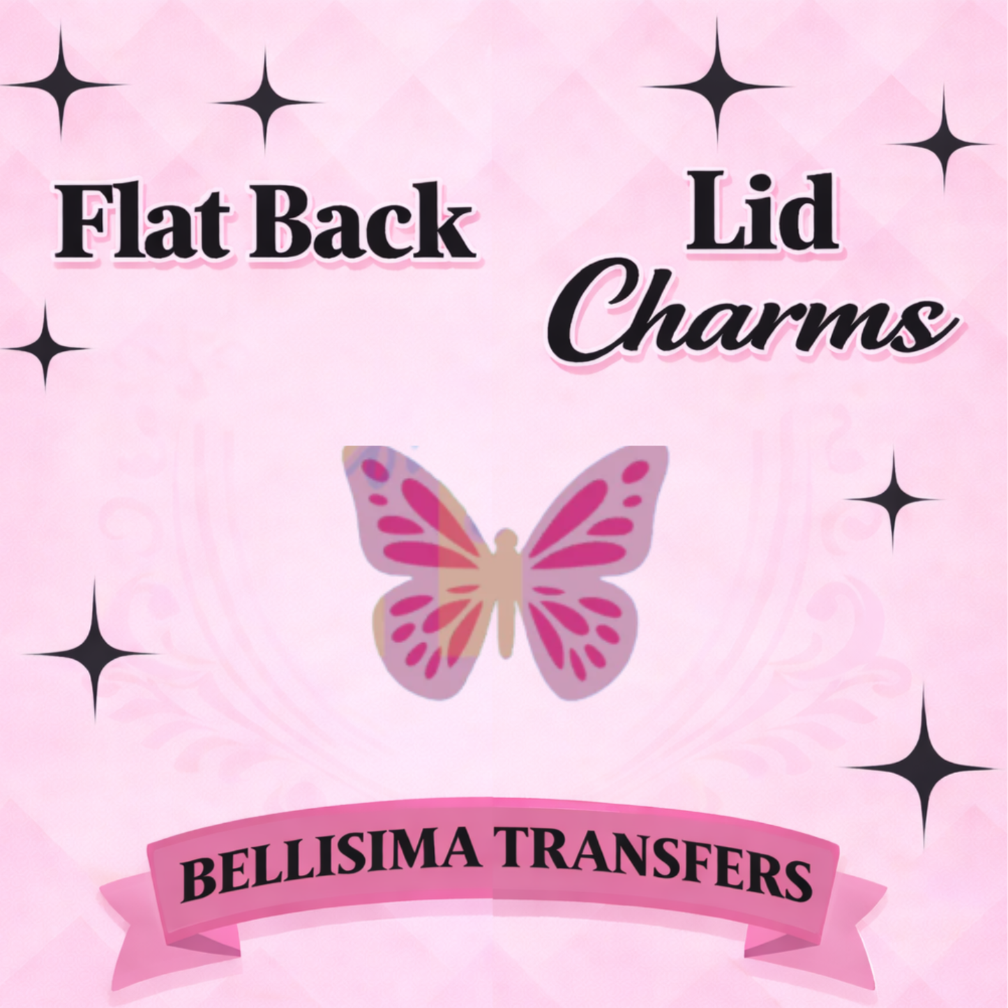 BUTTERFLY Flat Back Lid Charms