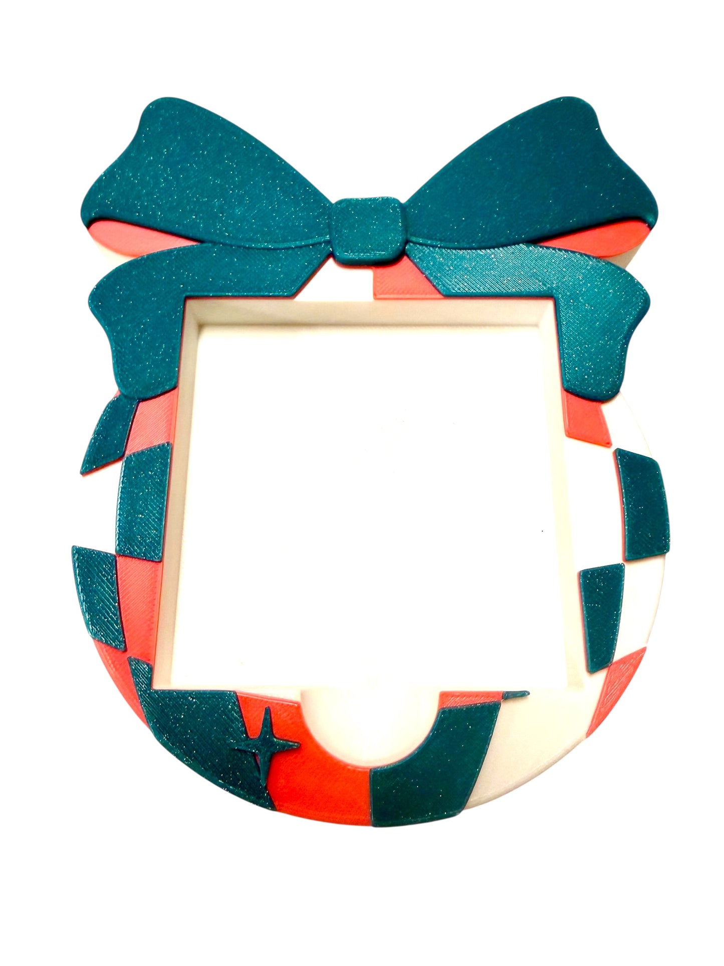 Disco Bow 3D Sticky Note Holder | Cute Checkered Desk Organizer
