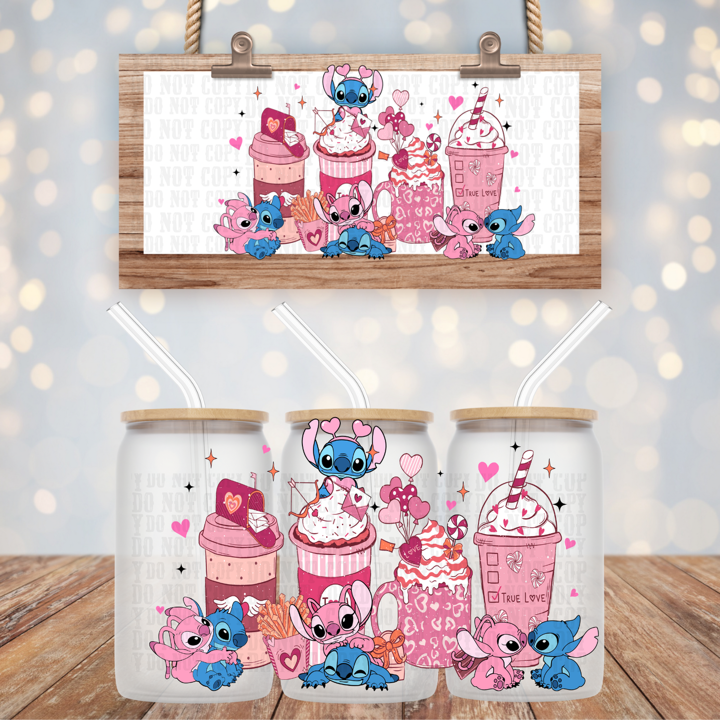 LOVE LATTE UV DTF CUP WRAP