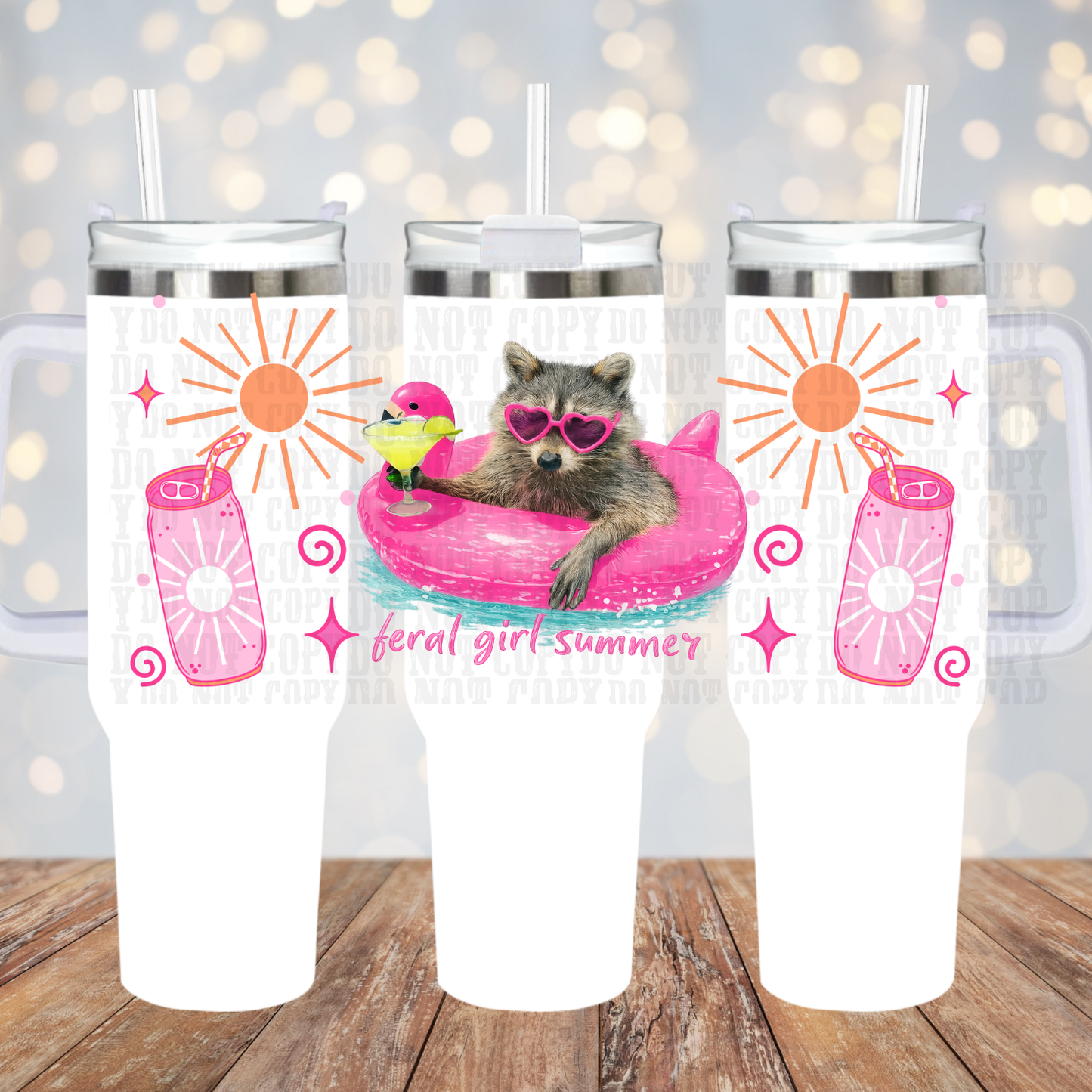40oz FERAL GIRL SUMMER UV DTF Cup Wrap
