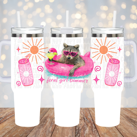 40oz FERAL GIRL SUMMER UV DTF Cup Wrap
