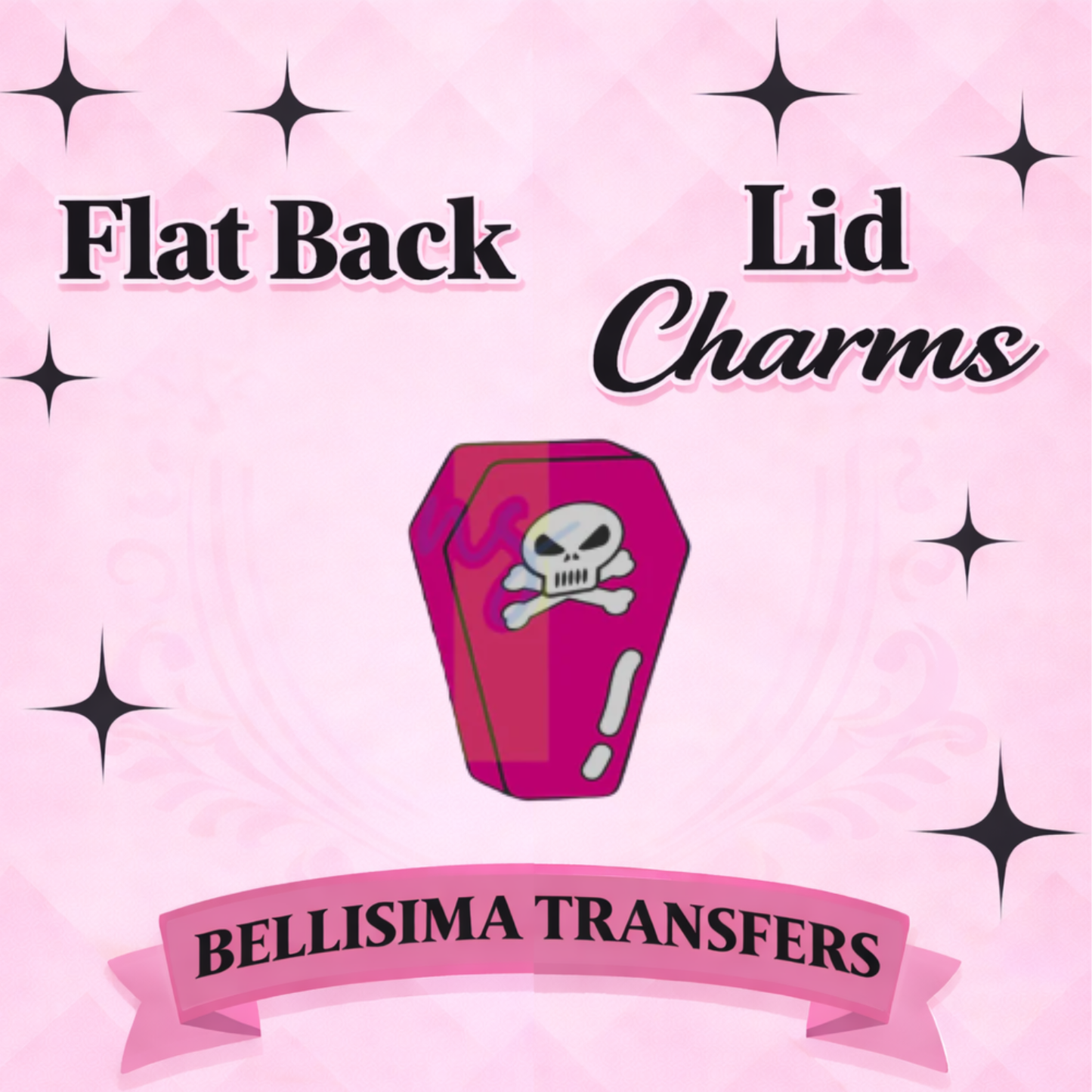 COFFIN Flat Back Lid Charms