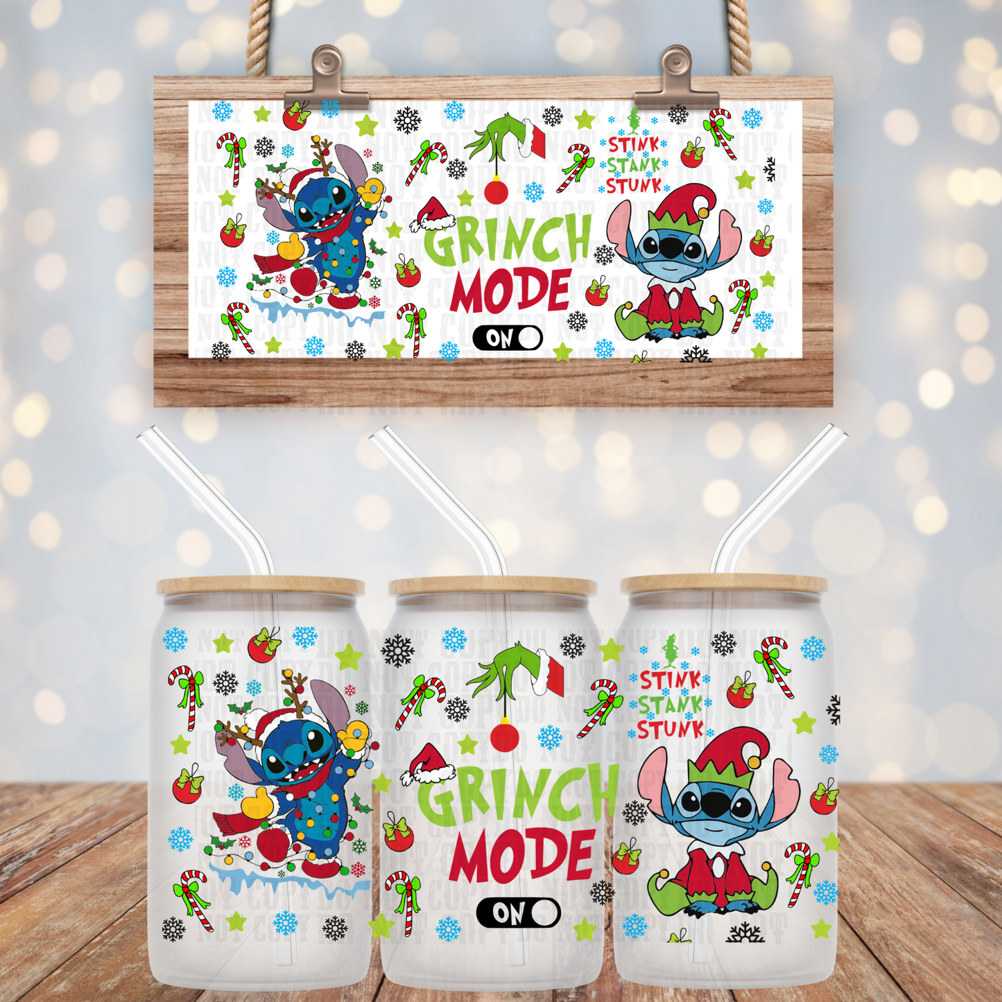 GRUMPY MONSTER MODE UV DTF CUP WRAP