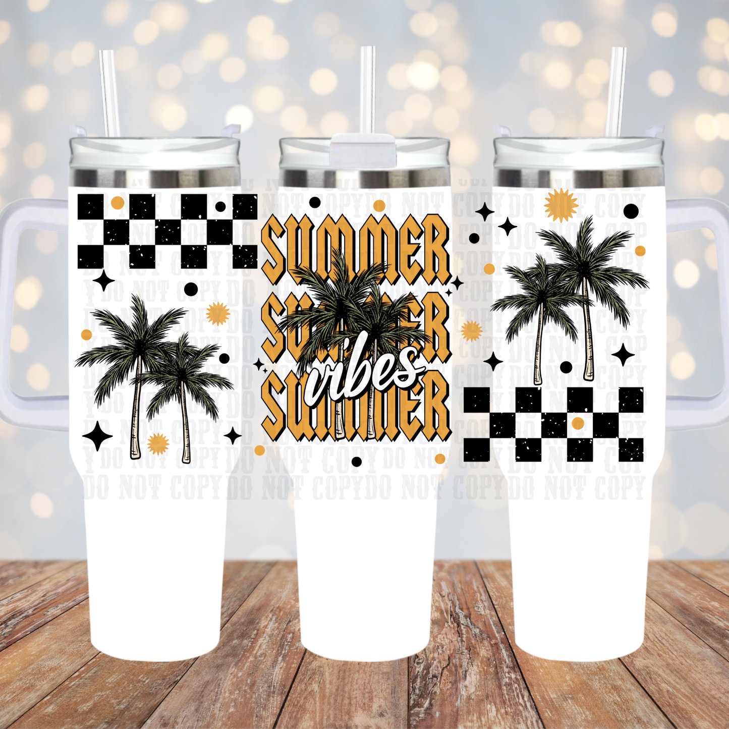 40oz STACKED SUMMER VIBES UV DTF CUP WRAP