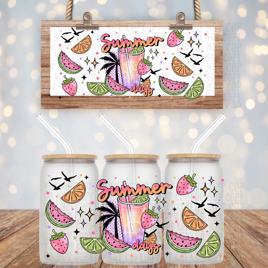 WATERMELON SUMMER DAYS UV DTF CUP WRAP