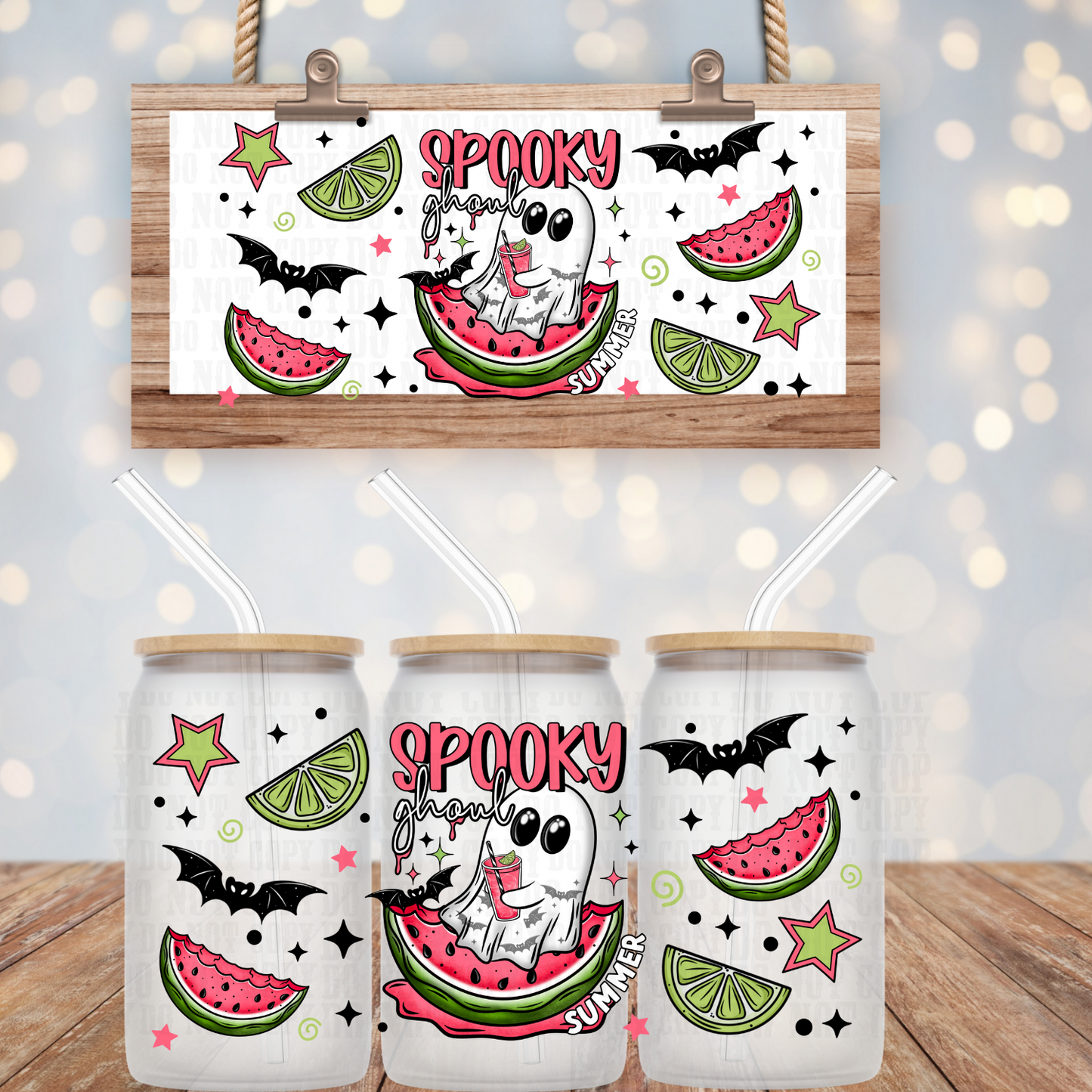 SPOOKY BOO SUMMER UV DTF CUP WRAP