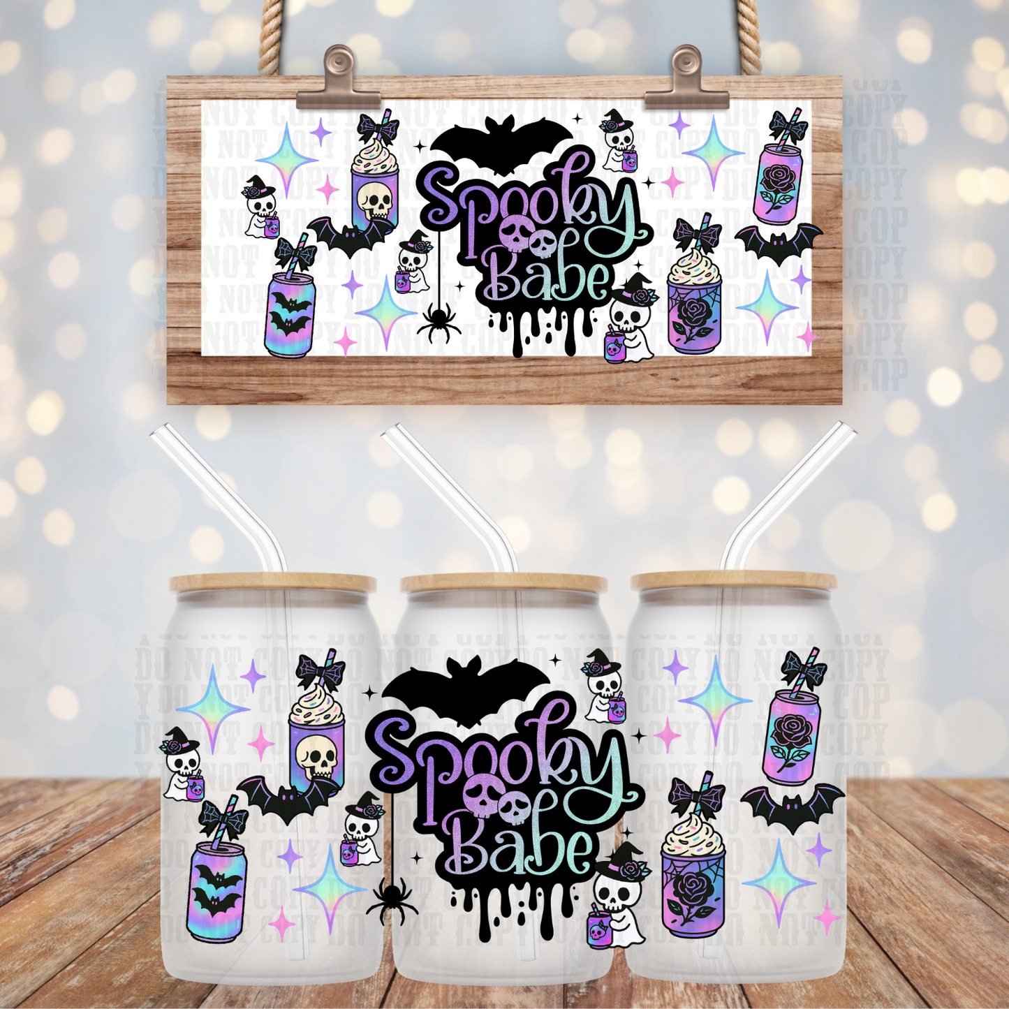 SPOOKY BABE UV DTF CUP WRAP