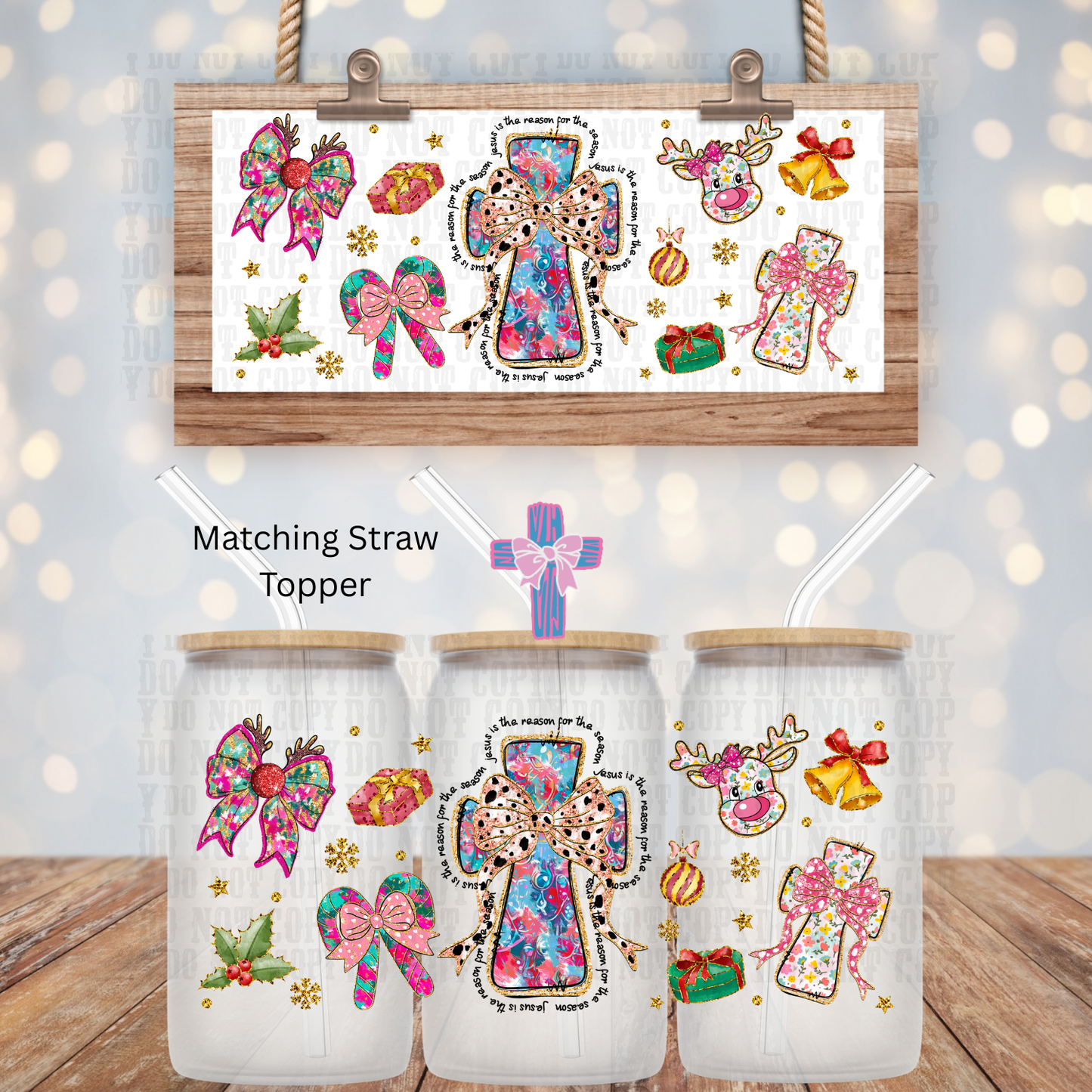 PREPPY FAITH CHRISTMAS DTF CUP WRAP