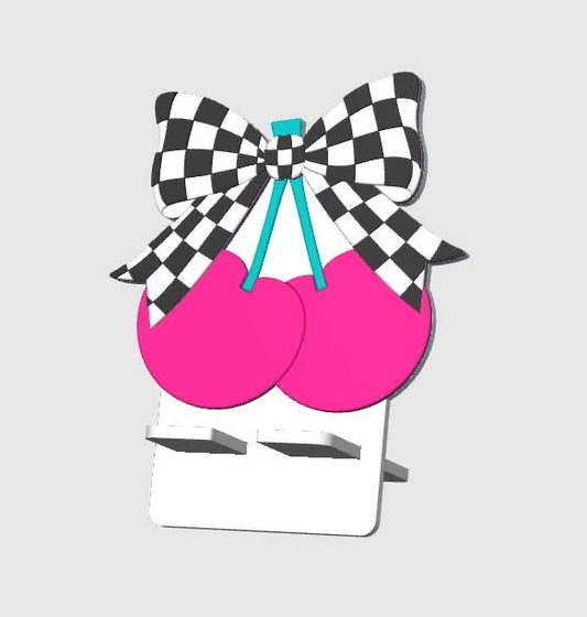 CHERRY CHECKER Phone Holder | Cute 3D Printed Desk Stand