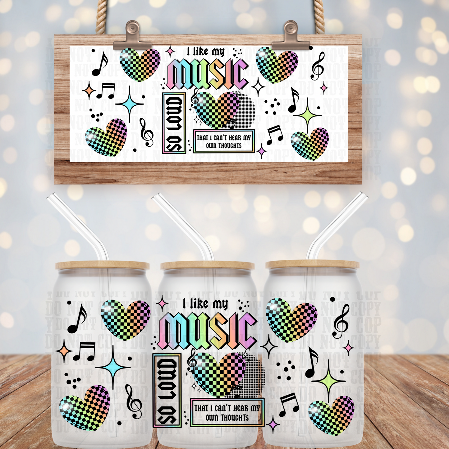 RETRO MUSIC UV DTF CUP WRAP