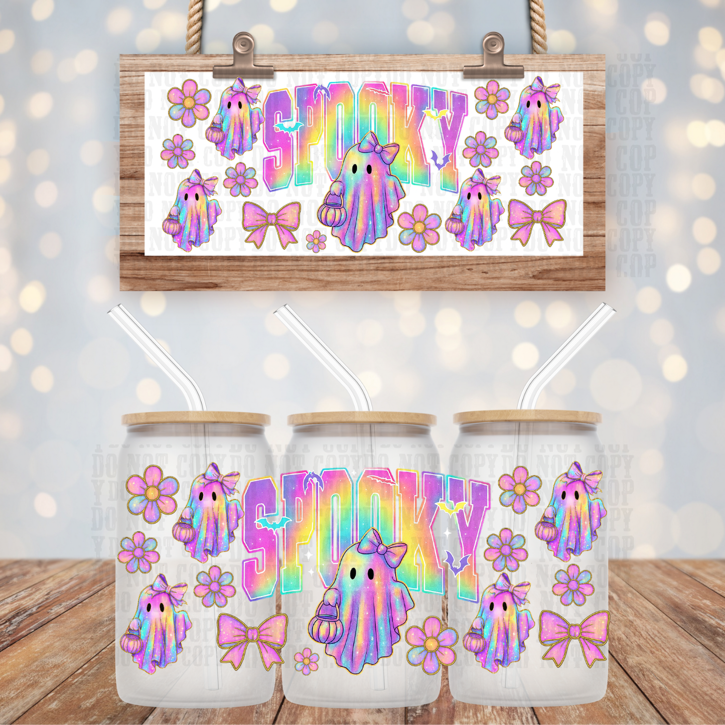 PASTEL SPOOKY UV DTF CUP WRAP