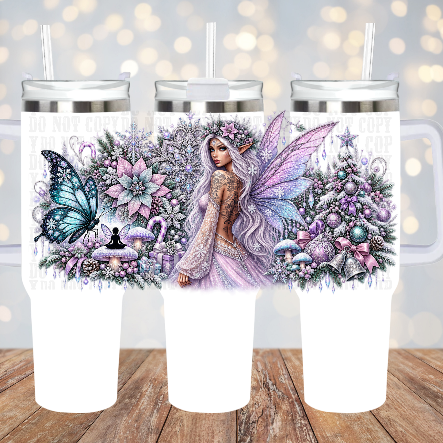 40oz SNOW FAIRY UV DTF CUP WRAP