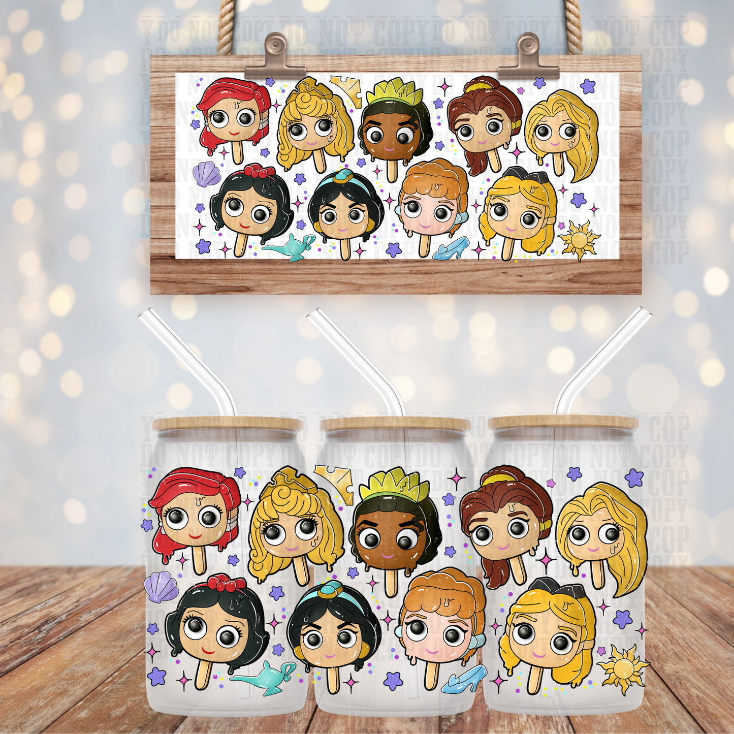 PRINCESS POPS UV DTF CUP WRAP