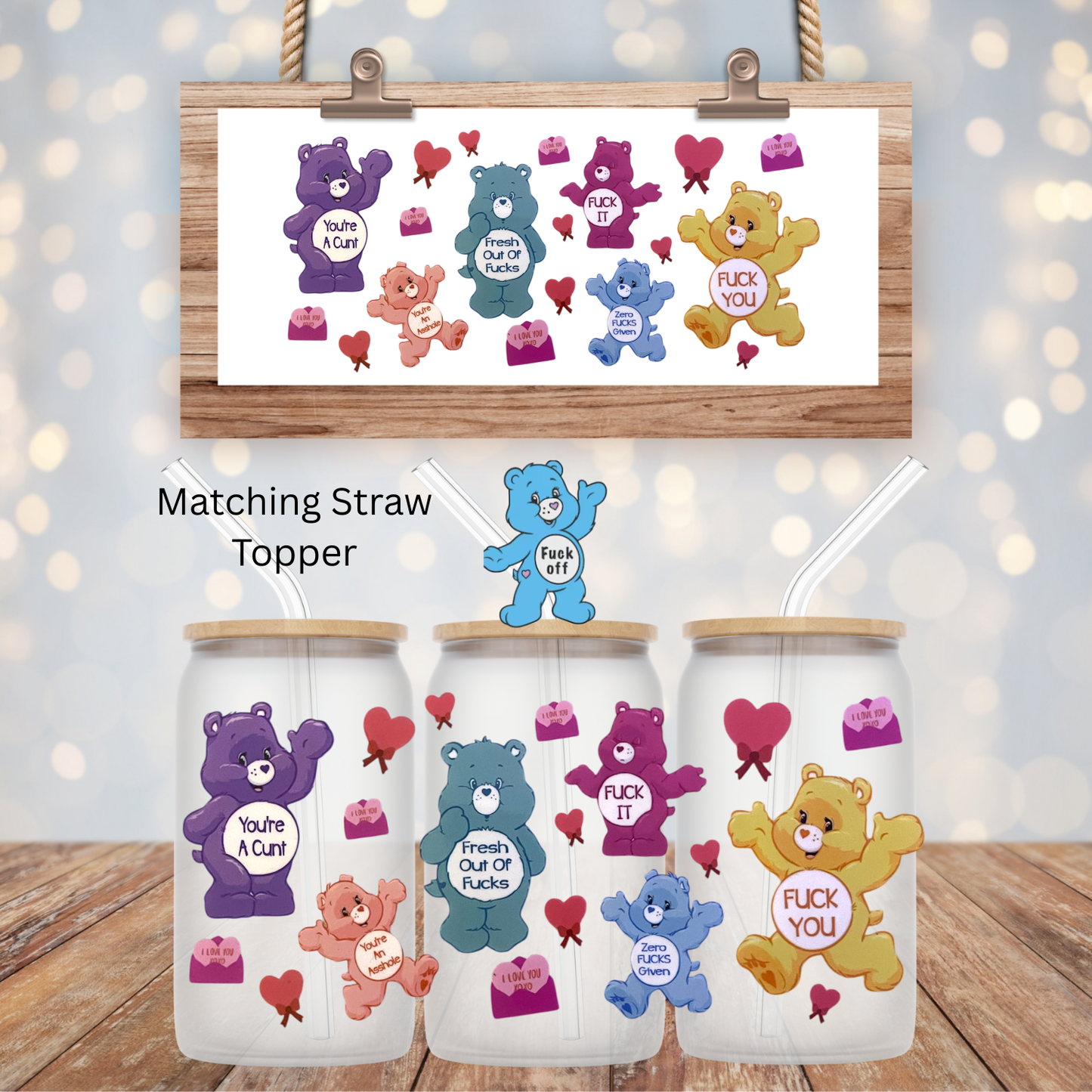 SWEAR BEARS UV DTF CUP WRAP