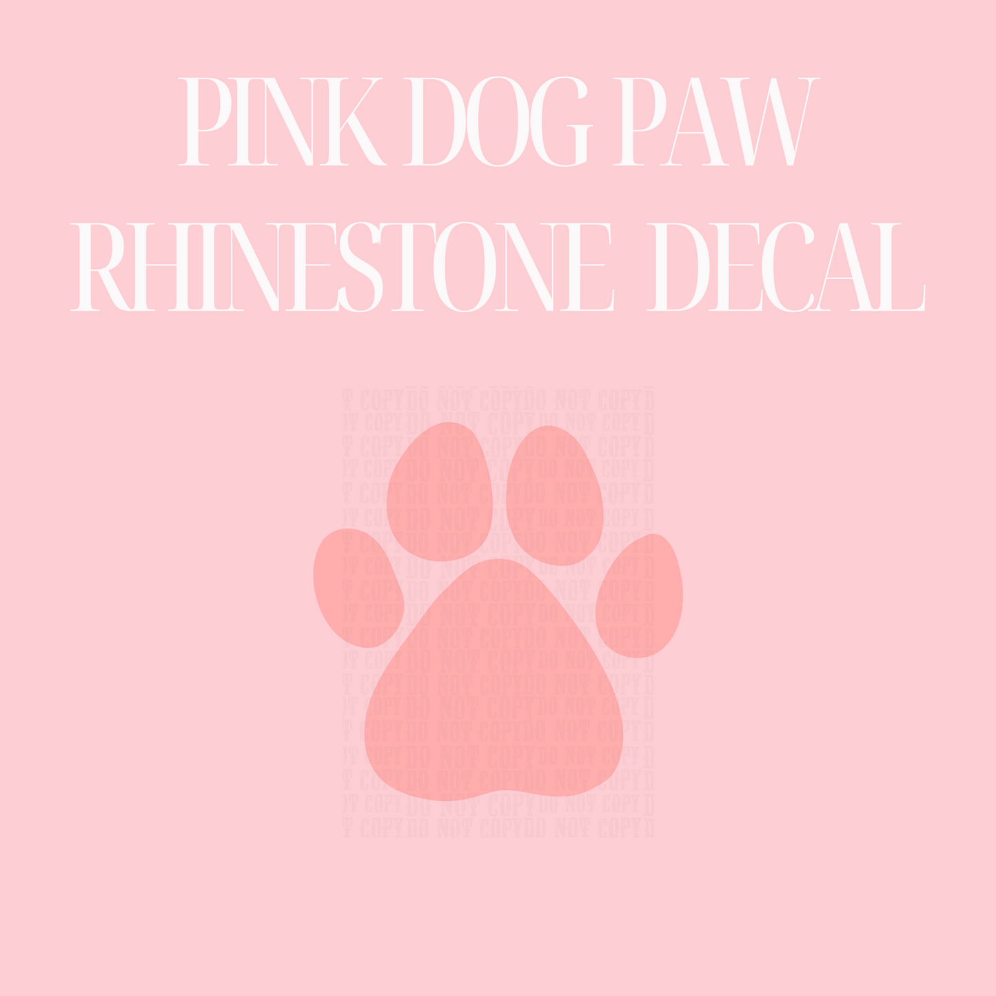 PINK DOG PAW RHINESTONE LID DECAL