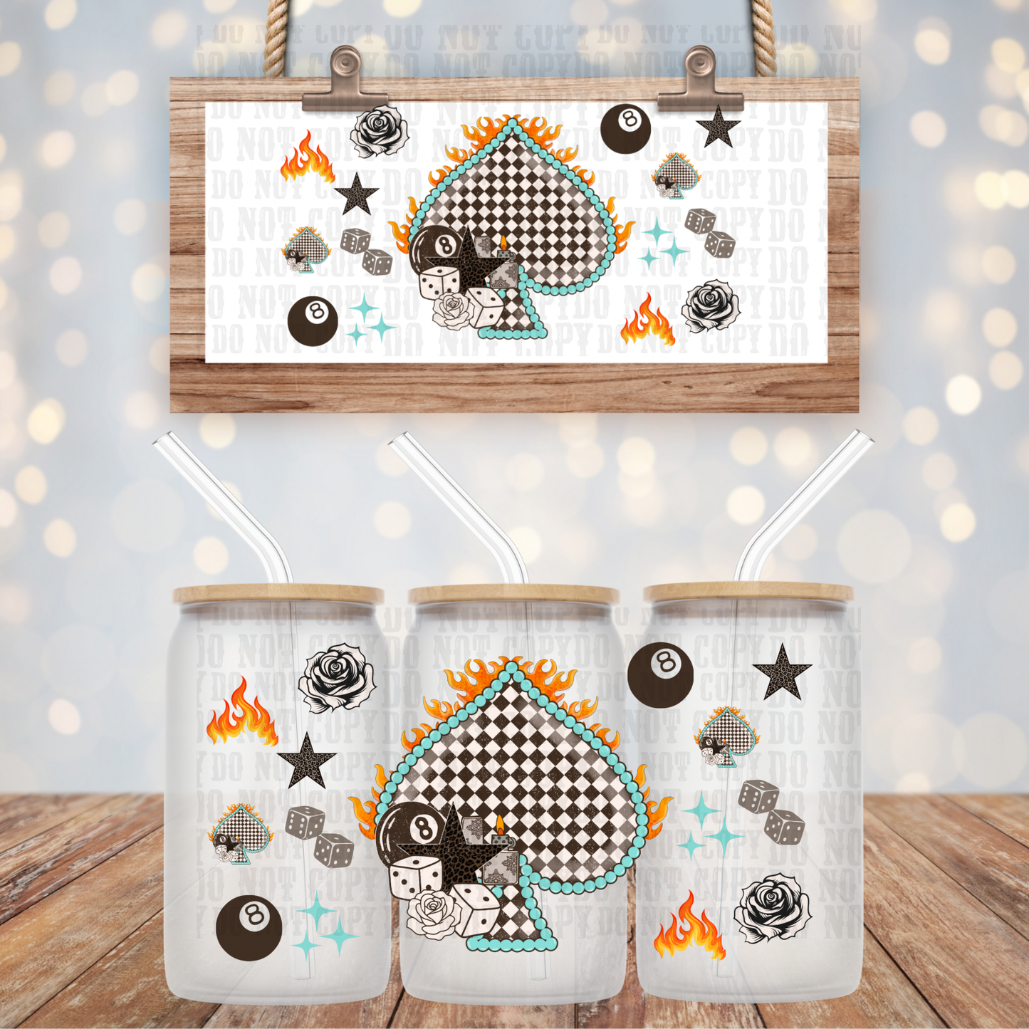 FIRE SPADE UV DTF CUP WRAP - SHOP EXCLUSIVE BY CIERRA