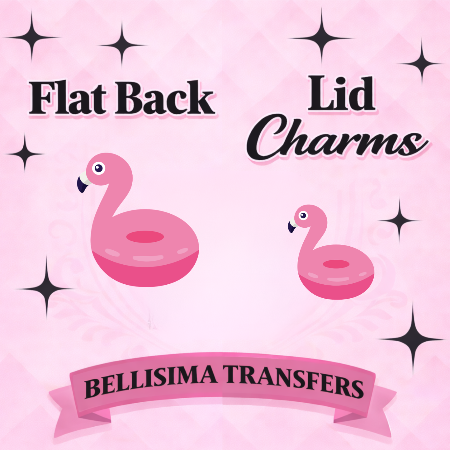 FLAMINGO FLOATY Flat Back Lid Charms