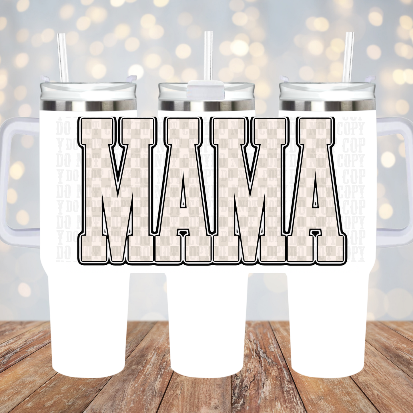 LAST CALL - 40oz CREAM CHECKER MAMA UV DTF Cup Wrap