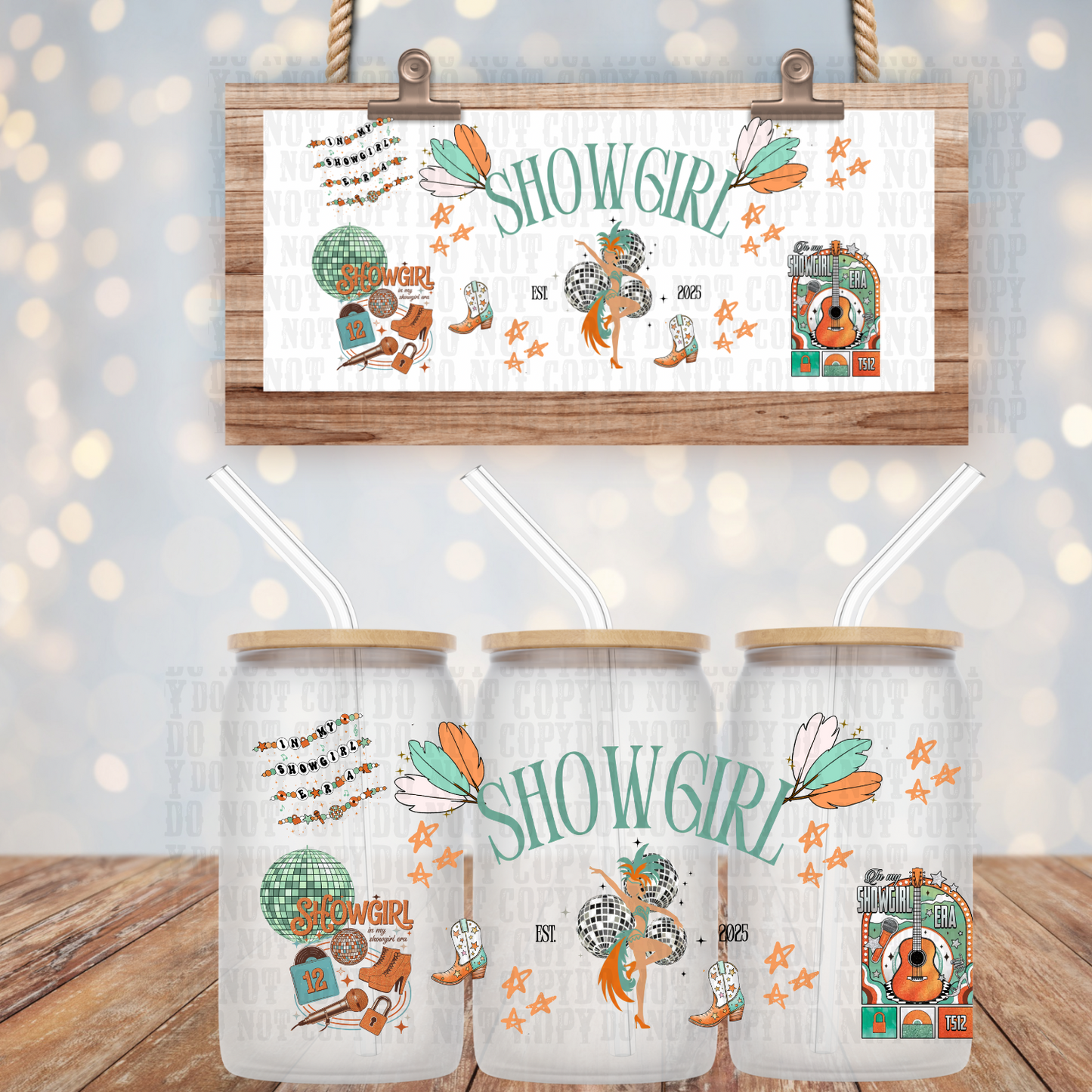 VEGAS SHOW GIRL UV DTF CUP WRAP -SHOP EXCLUSIVE