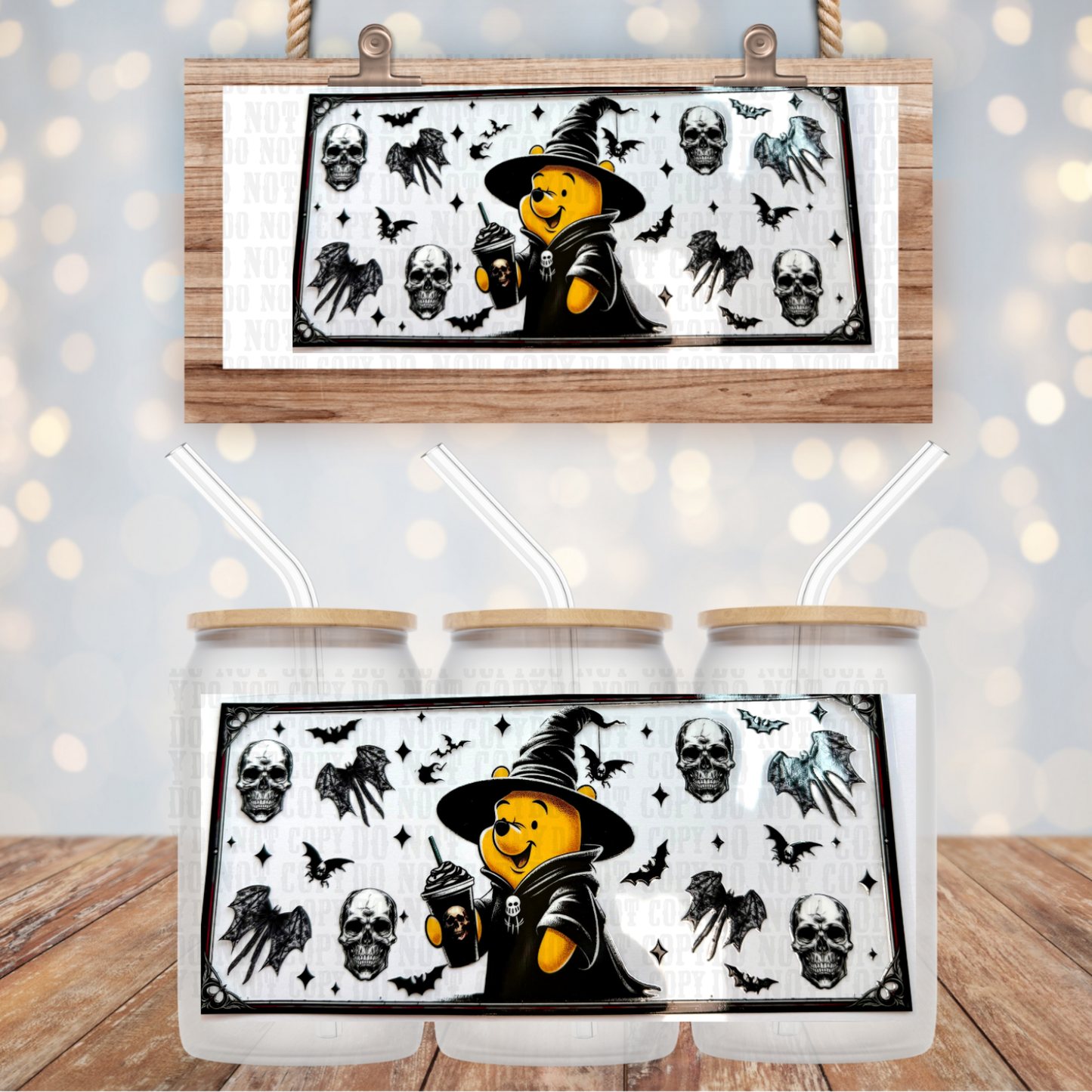 WITCHY BEAR UV DTF CUP WRAP