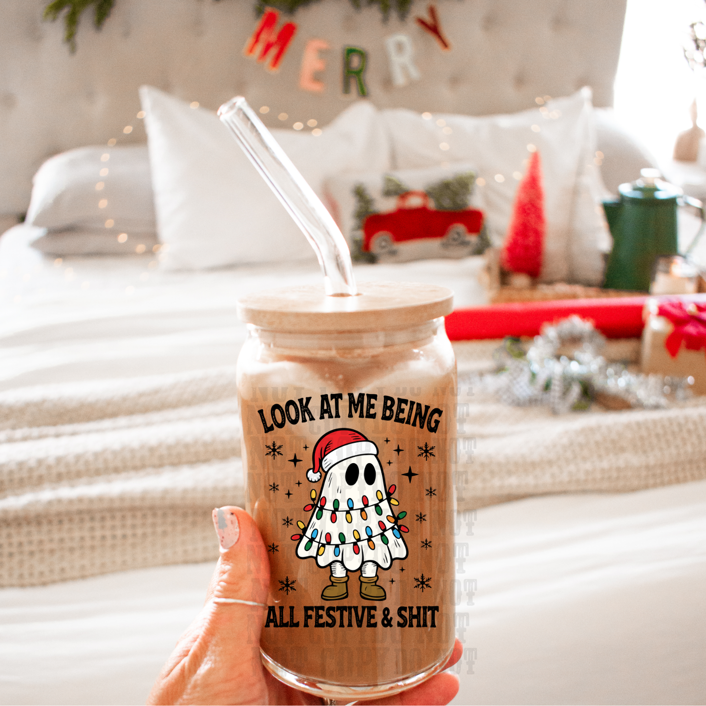 16 OR 40oz FESTIVE UV DTF CUP WRAP