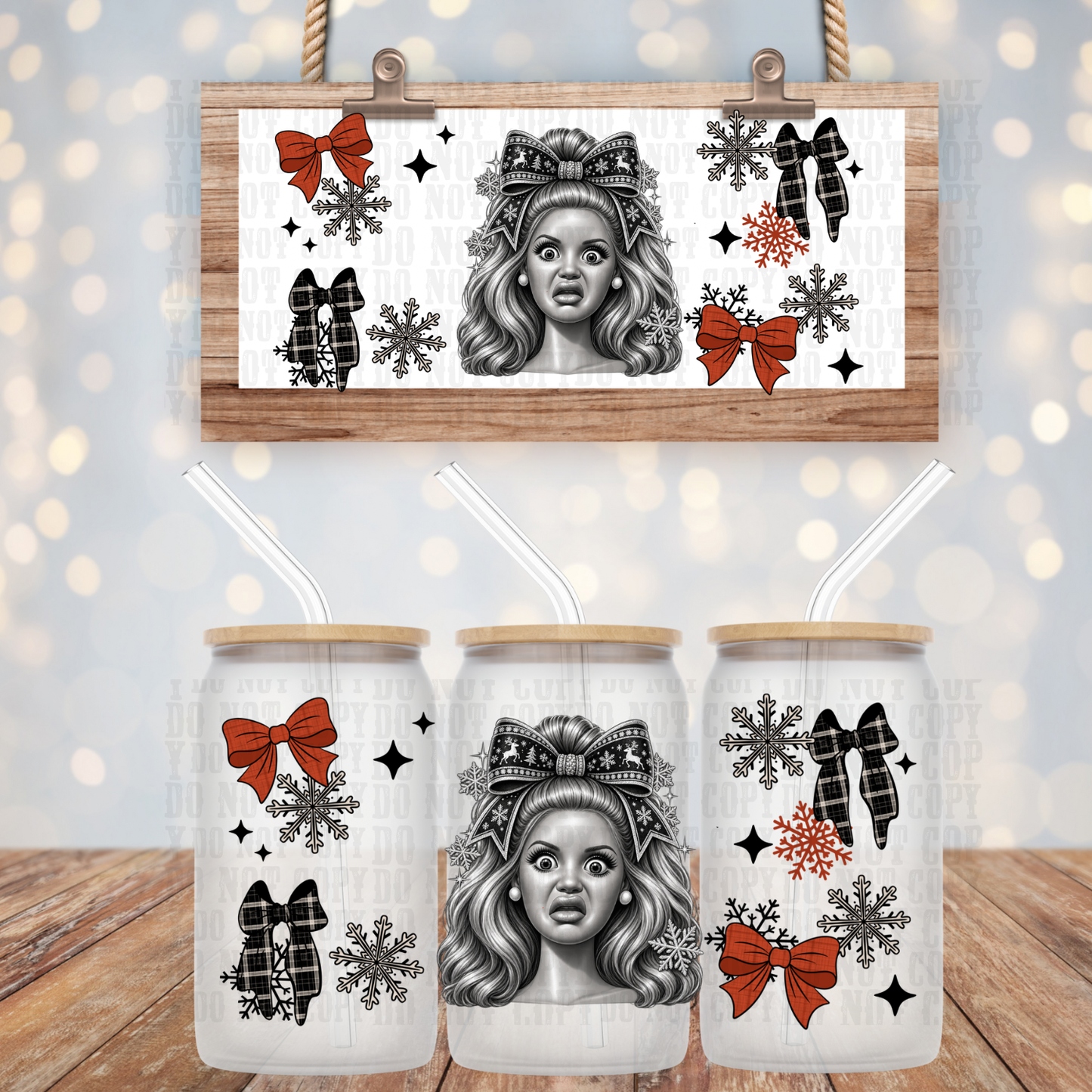 HOLIDAY WTF DOLL UV DTF CUP WRAP