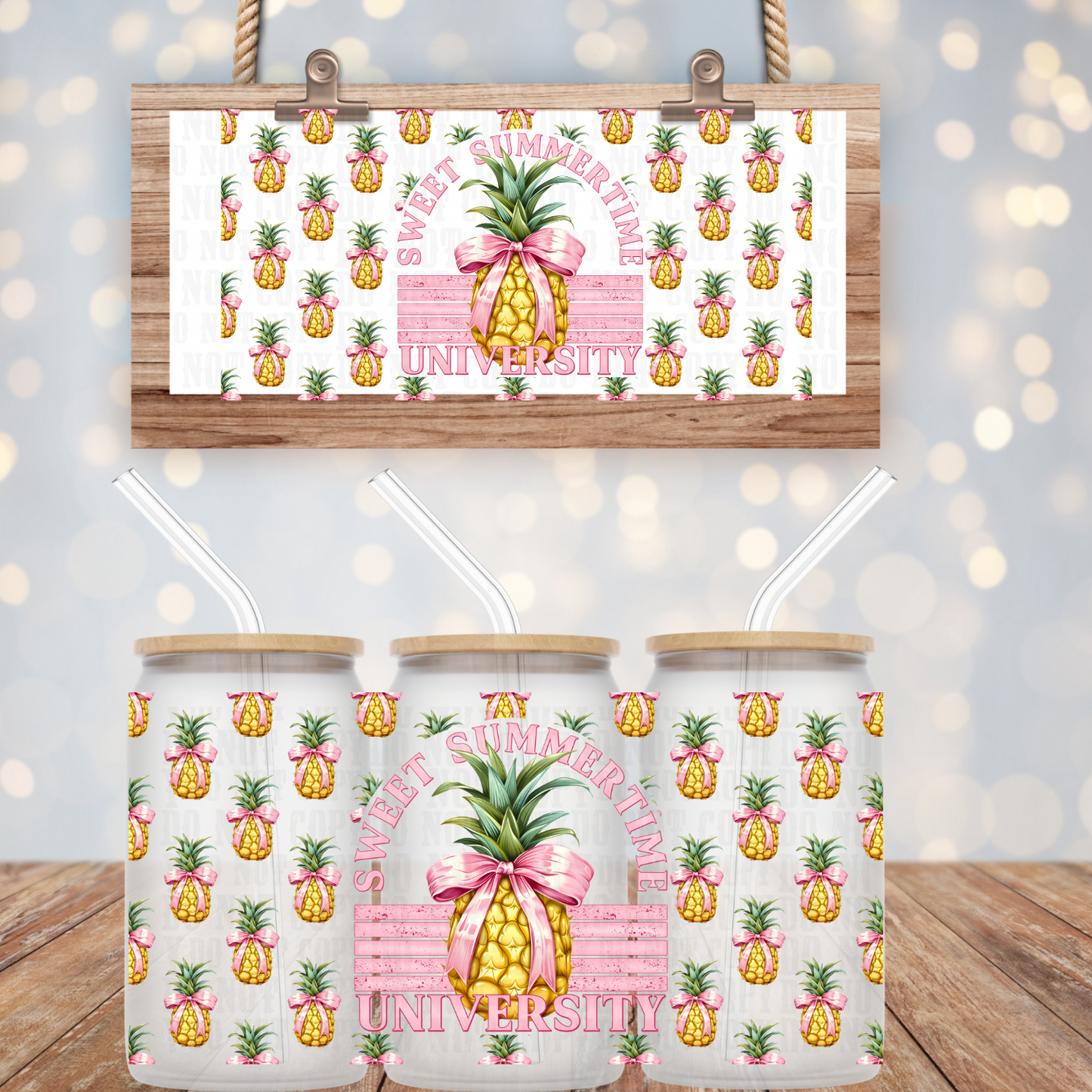 COQUETTE PINEAPPLE UV DTF CUP WRAP