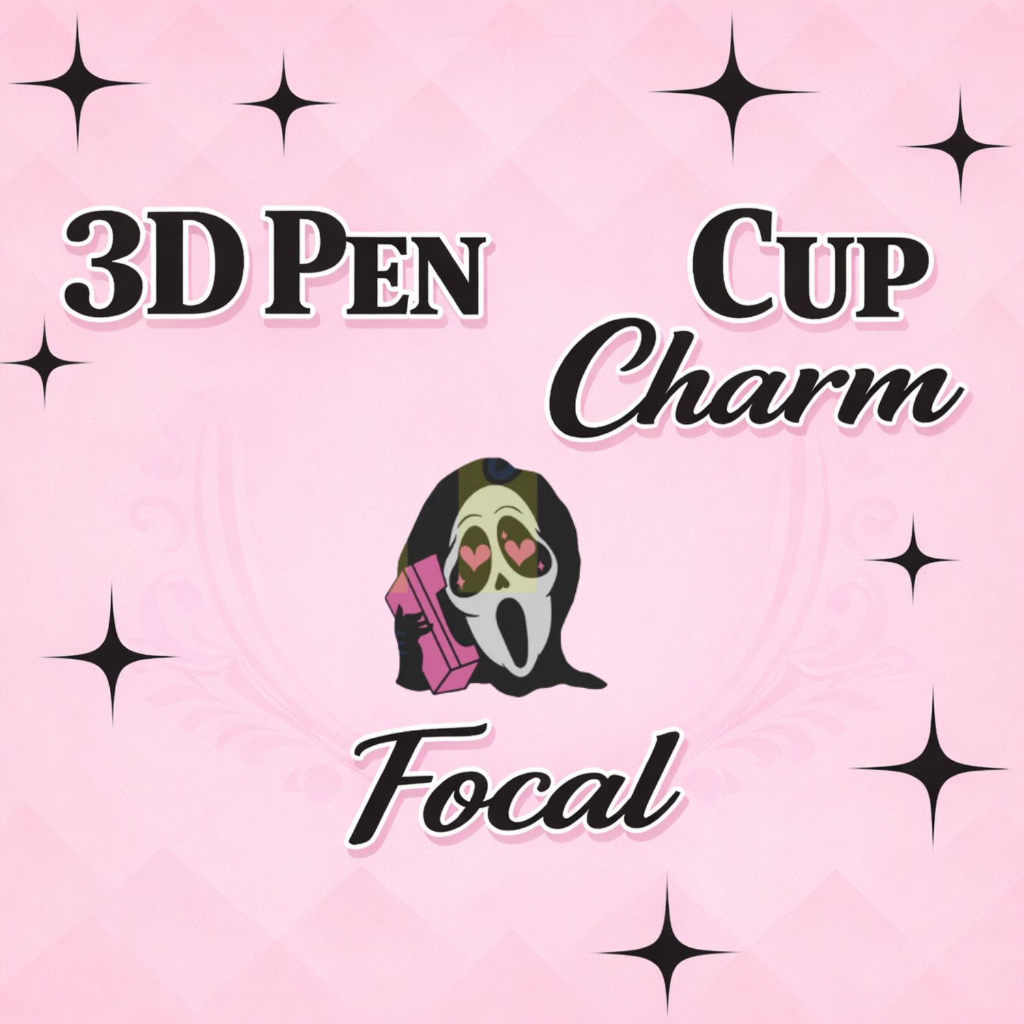 GHOSTY-POO Focal for Pen & Cup Charms -Interchangeable Decorative Pen Toppers