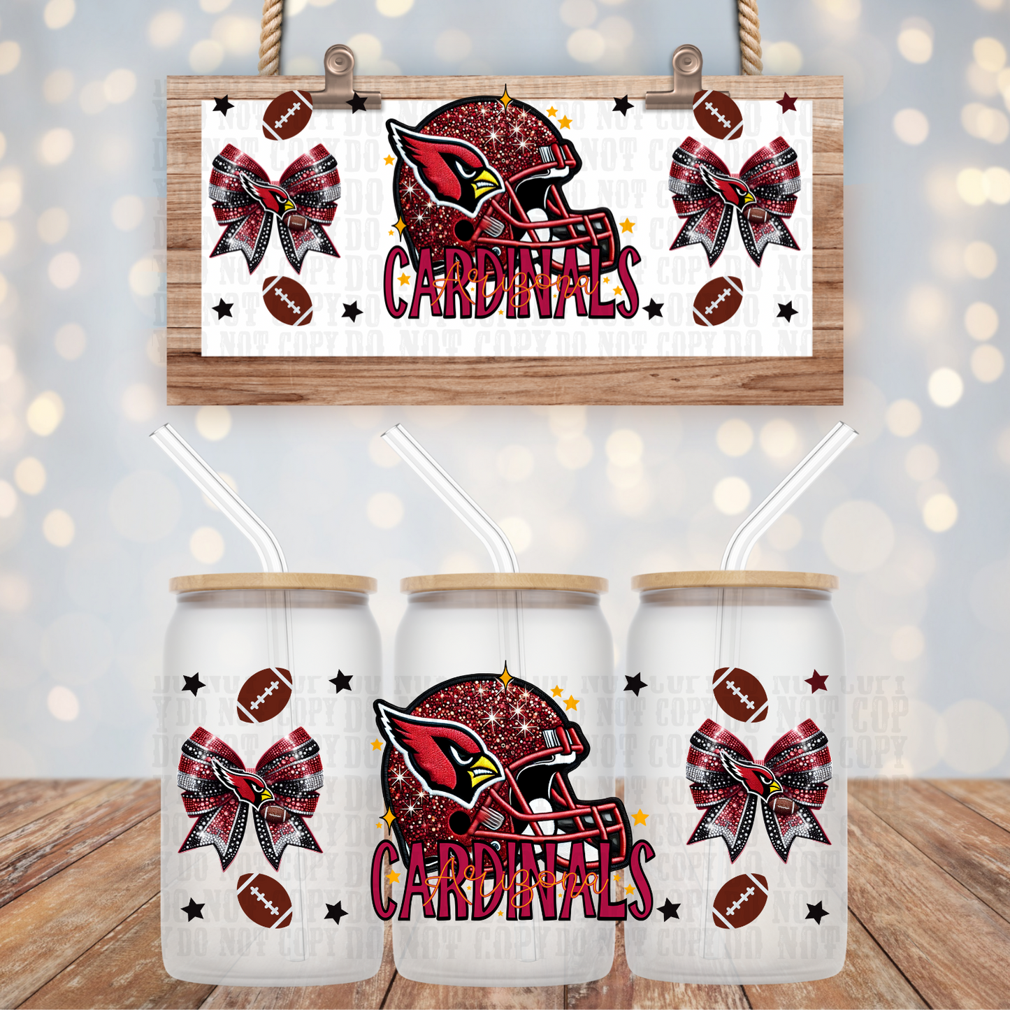 COQUETTE AZ FOOTBALL BUNDLE UV DTF CUP WRAP