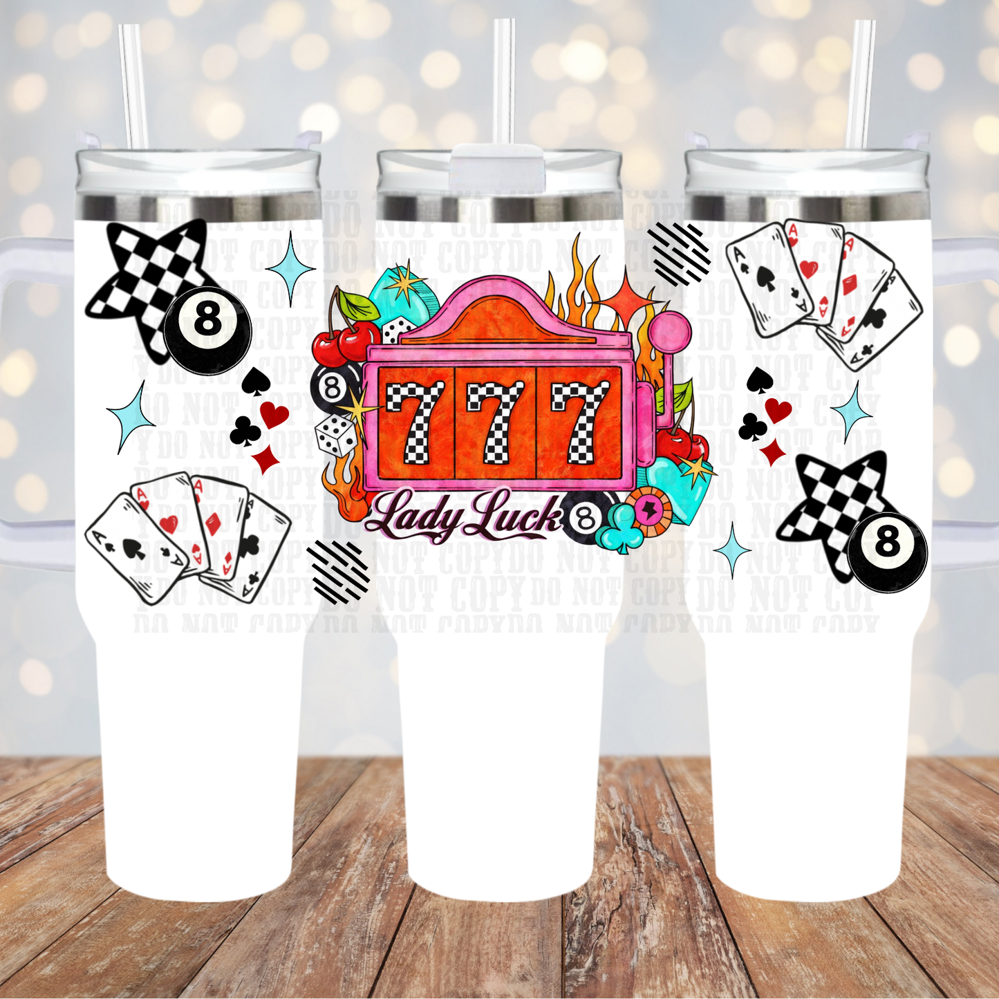40oz LUCKY 7'S UV DTF CUP WRAP- SHOP EXCLUSIVE