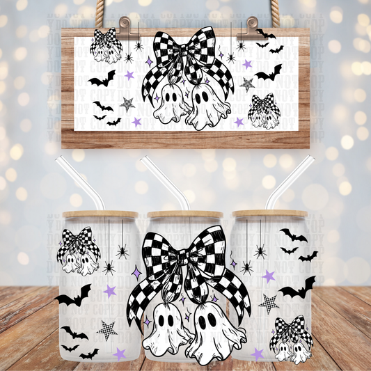 CHECKER BOW GHOSTS UV DTF CUP WRAP - SHOP EXCLUSIVE FROM CIERA