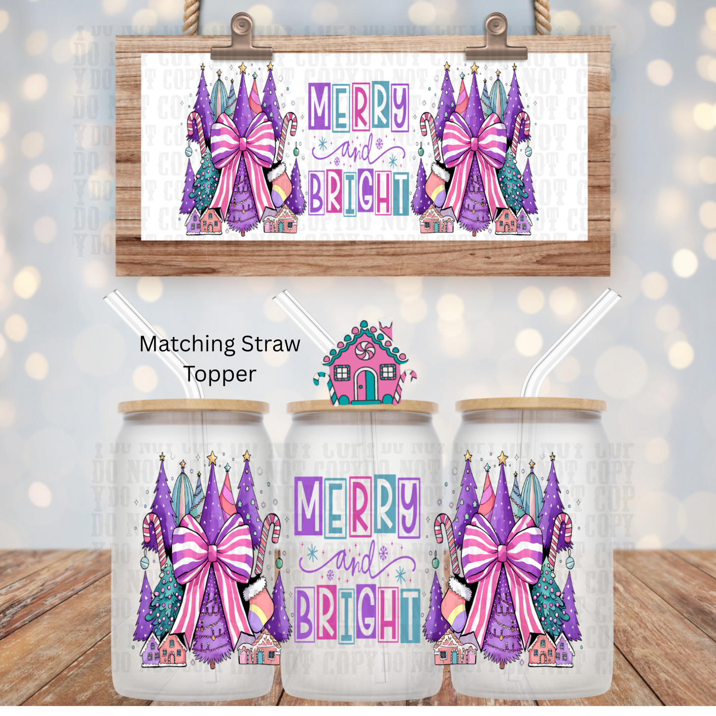 MERRY AND BRIGHT UV DTF CUP WRAP