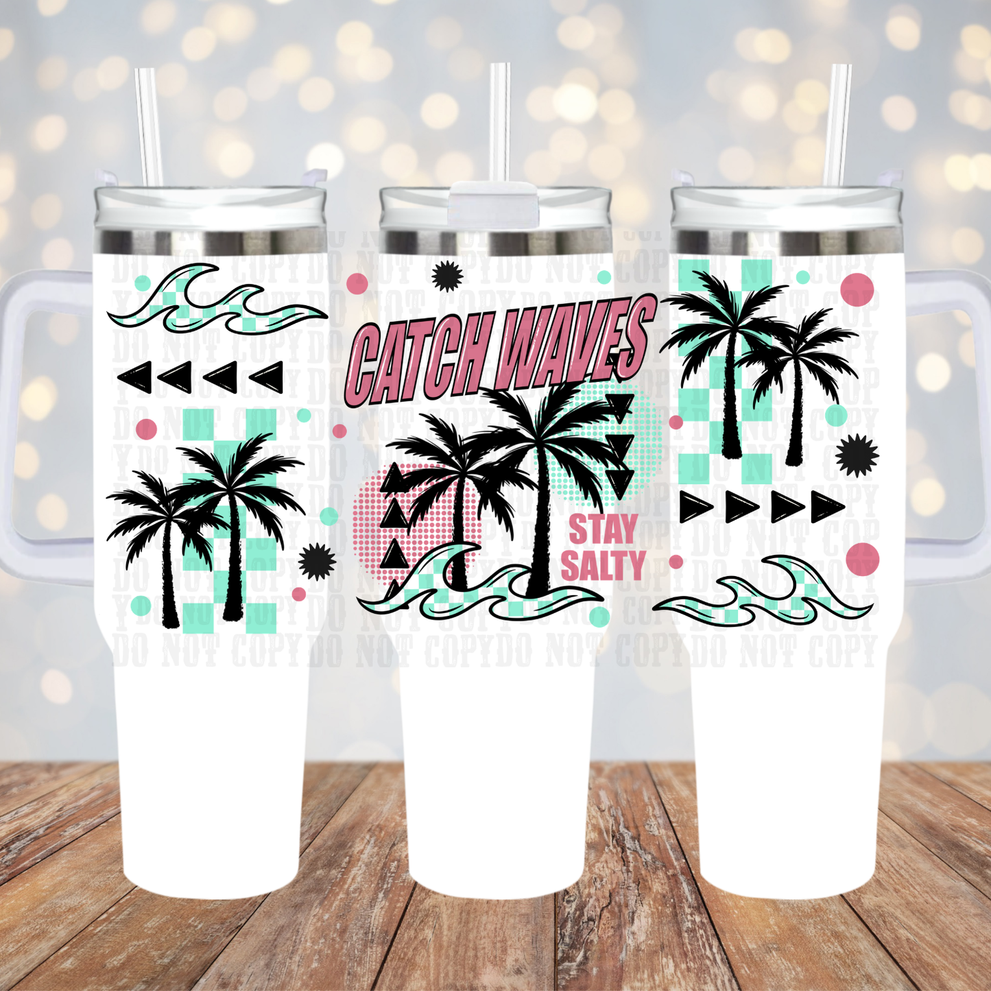 40oz CATCH WAVES UV DTF CUP WRAP