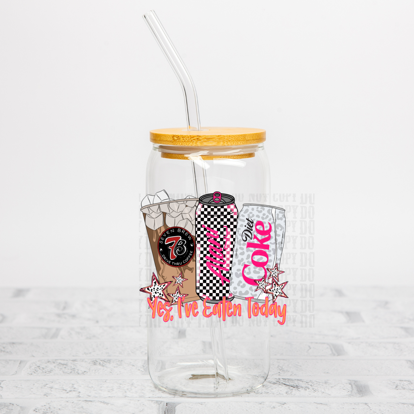 7 BREW AHH-LANI CHECKER & DC UV DTF CUP DECAL