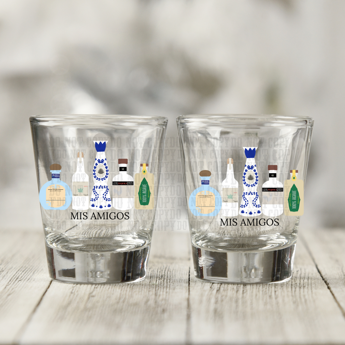 MIS AMIGOS UV DTF SHOT GLASS